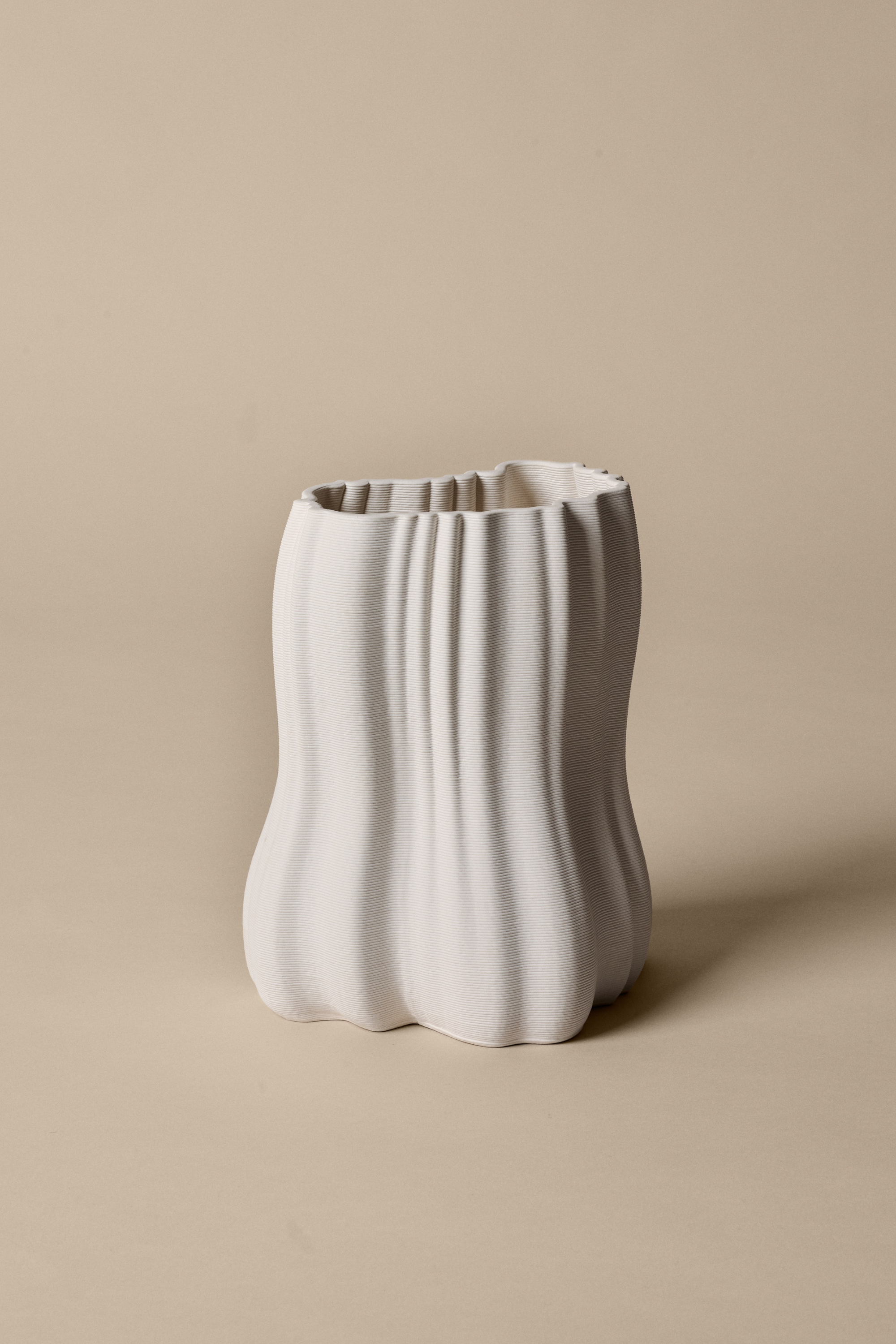 Moire Vase Small Off-White