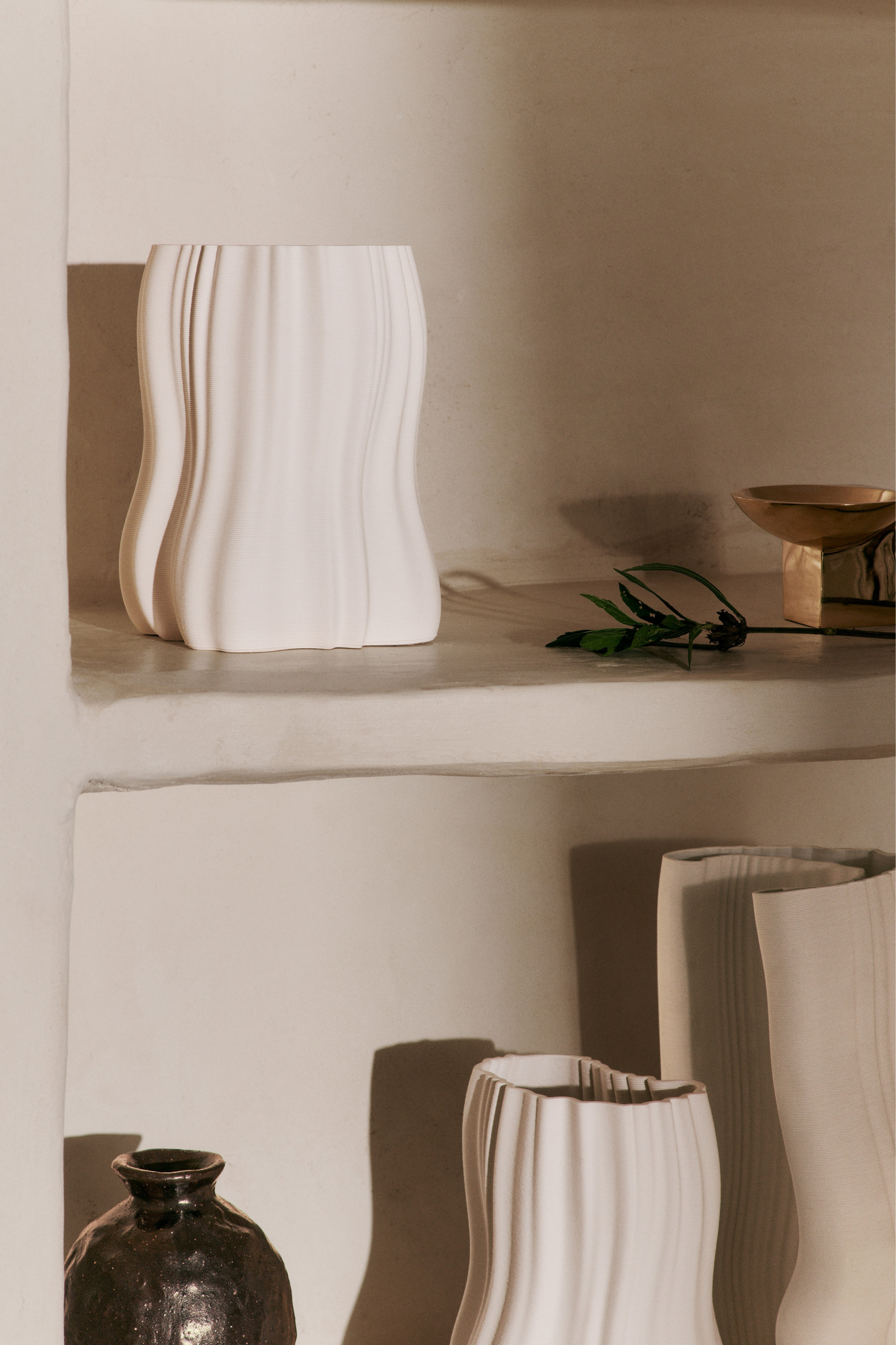 Moire Vase Small Off-White