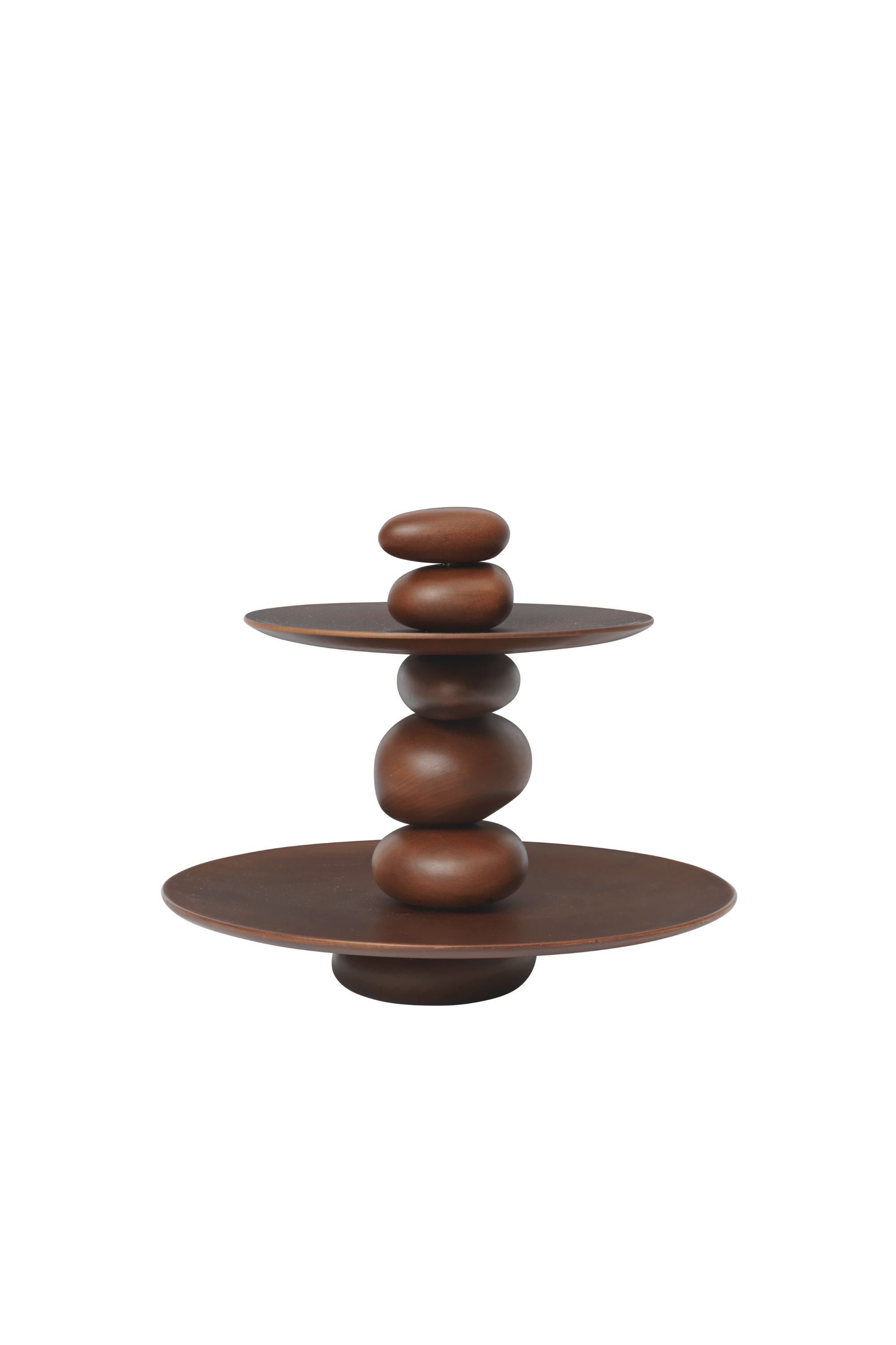 Pebble Dessert Stand Dark Brown