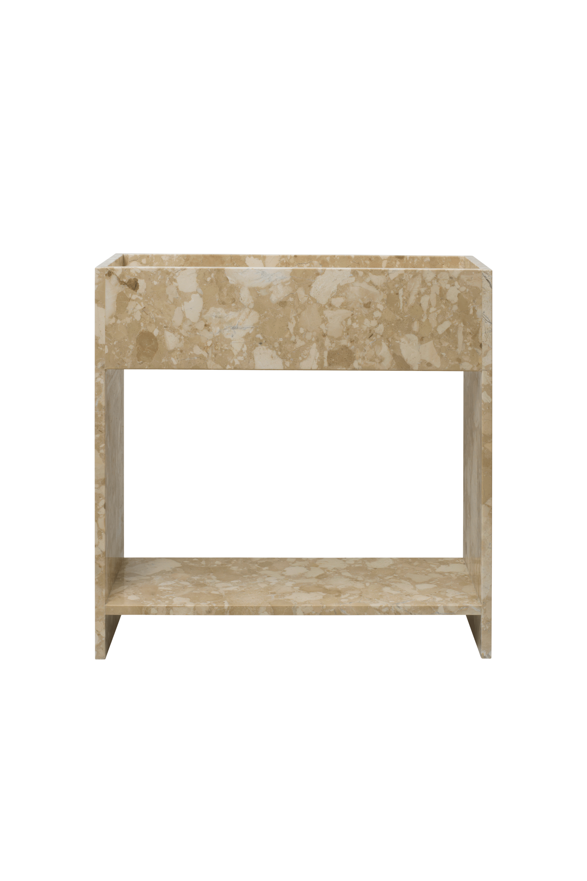 Stone Plant Box with Shelf Sand