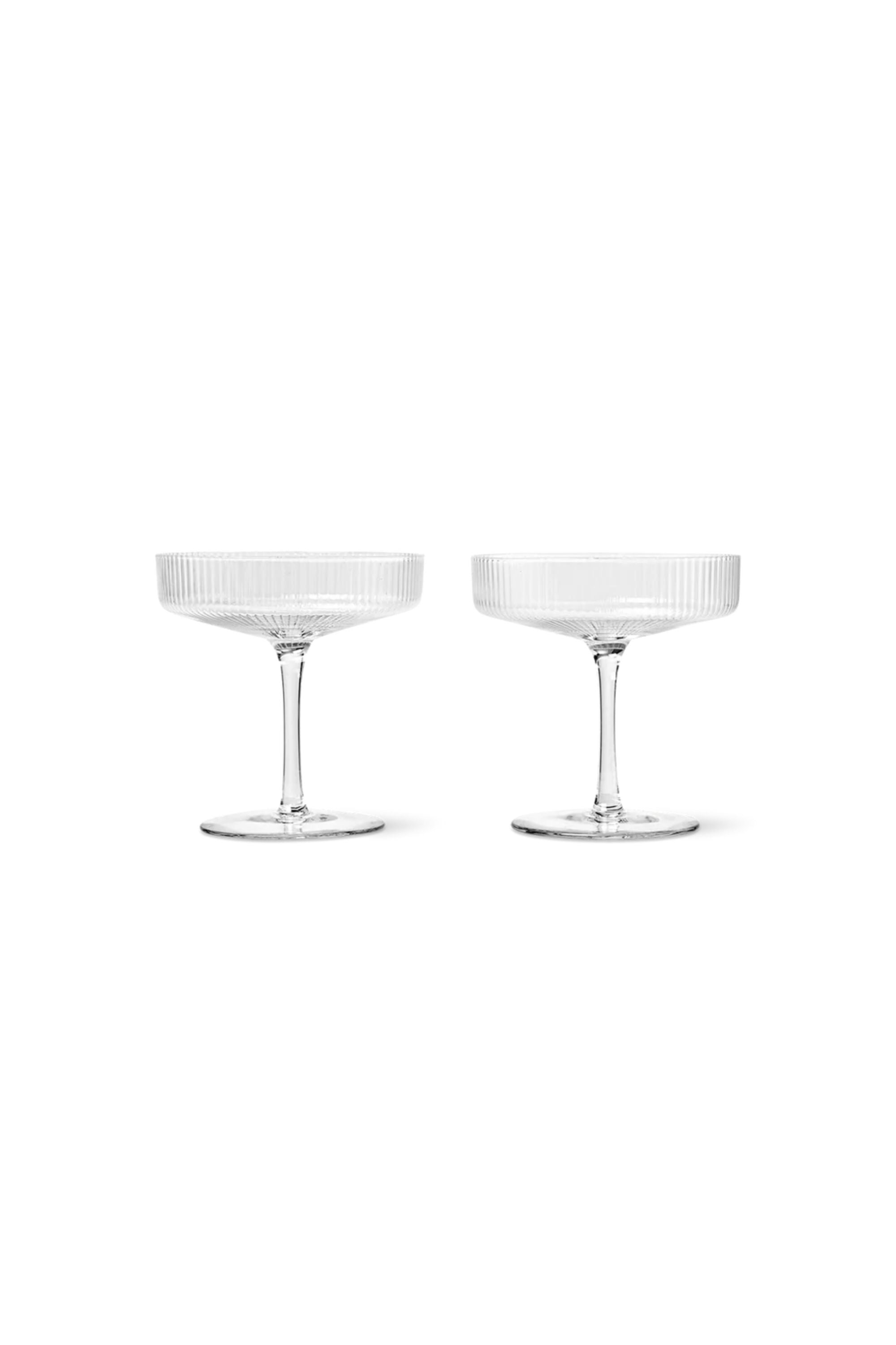 Ripple Champagne Saucers clear set of 2