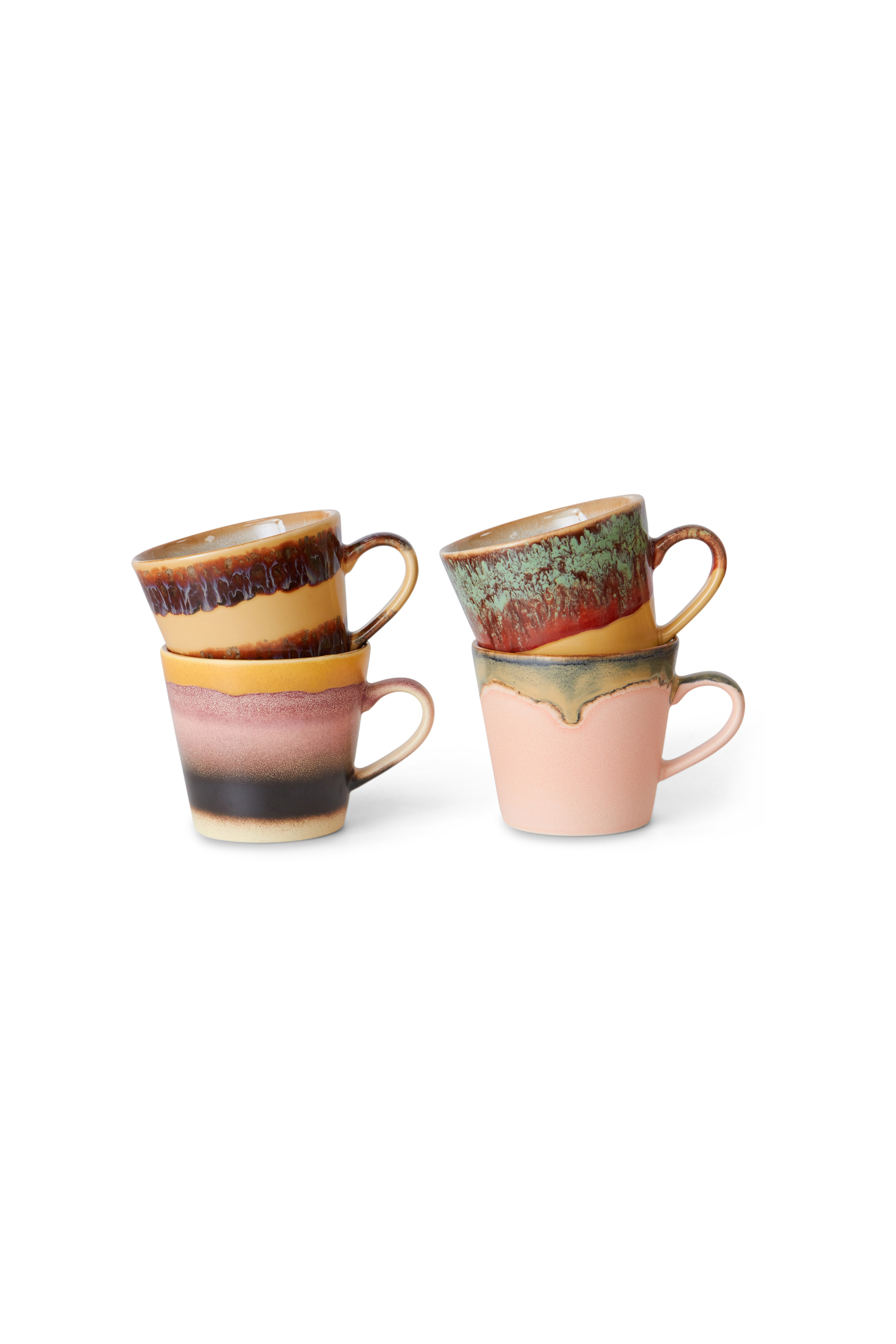 70s ceramics cappuccino mugs vista, set of 4
