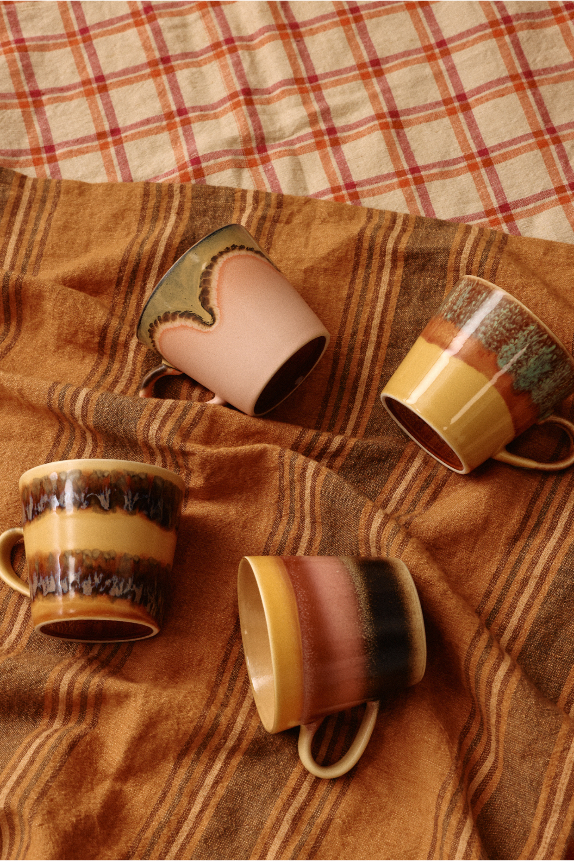 70s ceramics cappuccino mugs vista, set of 4