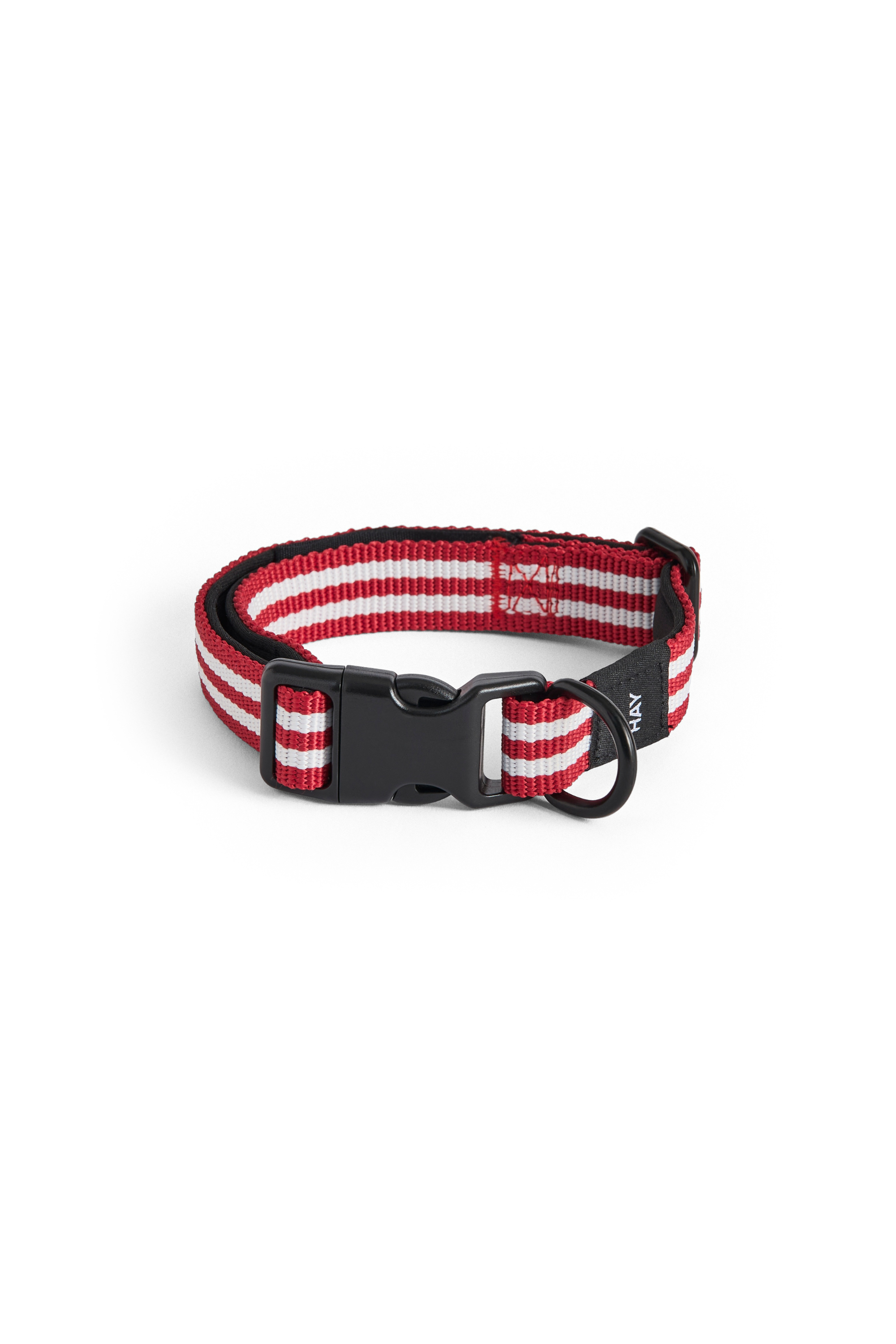HAY Dogs Collar Flat S/M Red and white stripe