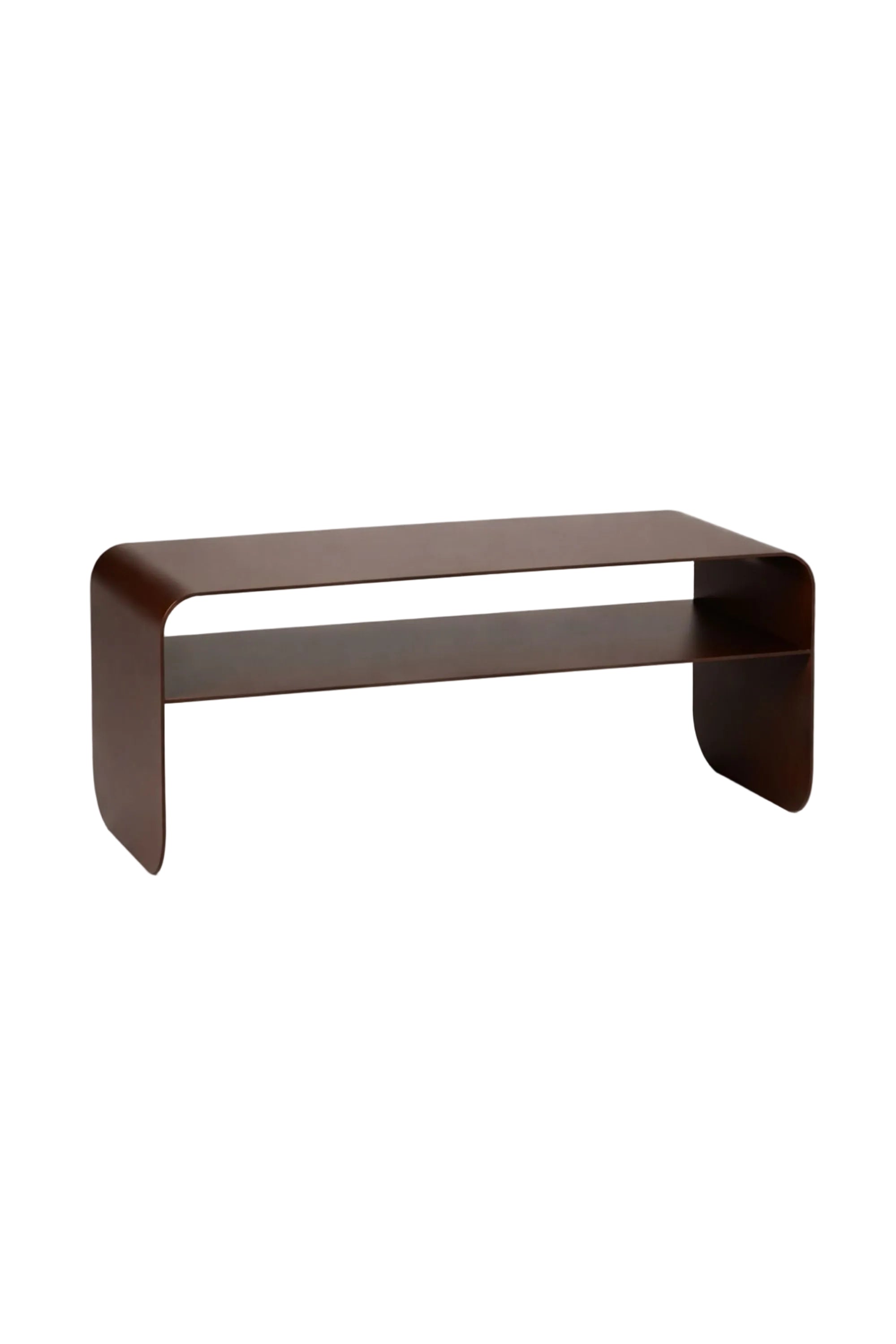 Arden cocoa coffee table with shelf