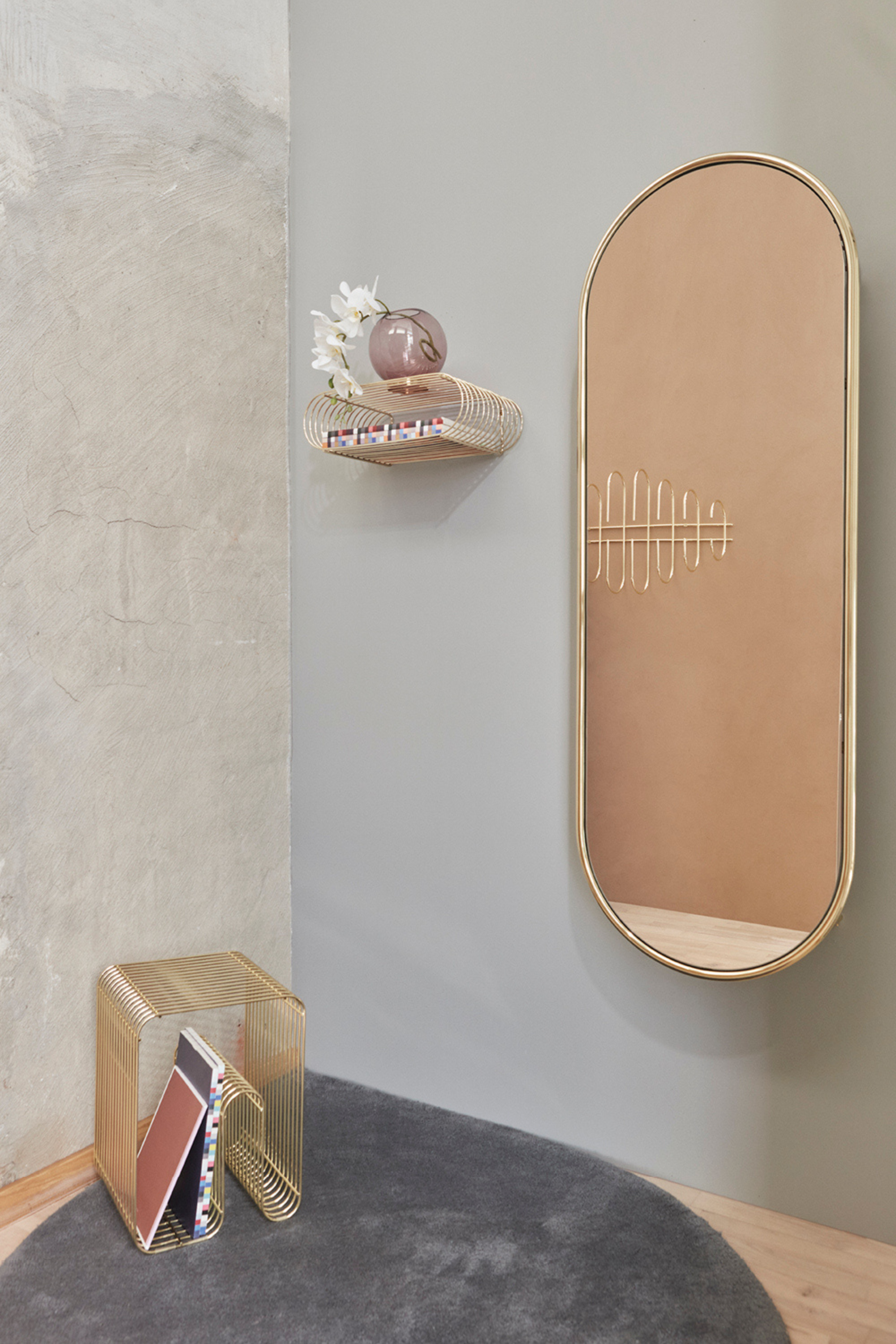 Globe rosegold váza talapzattal