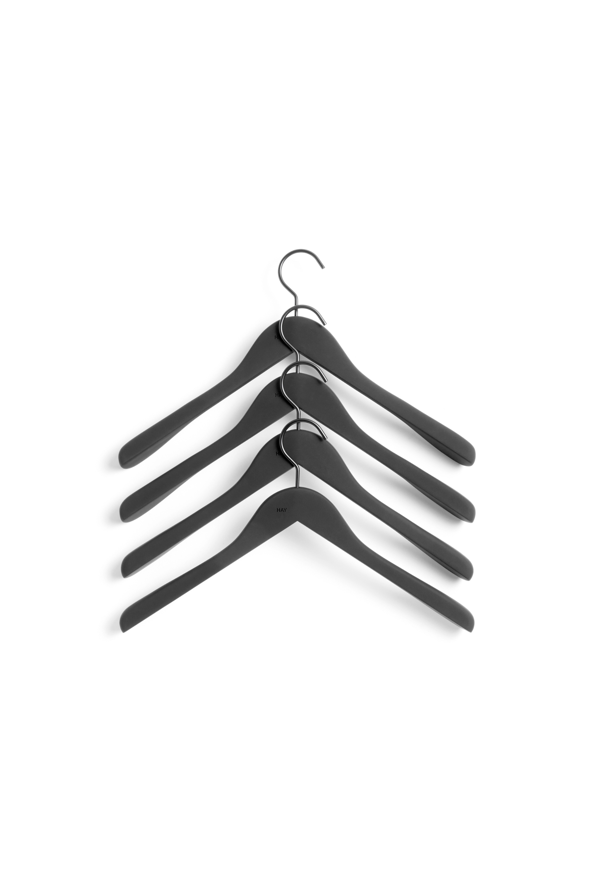 Soft Coat Hanger Set Black Wide