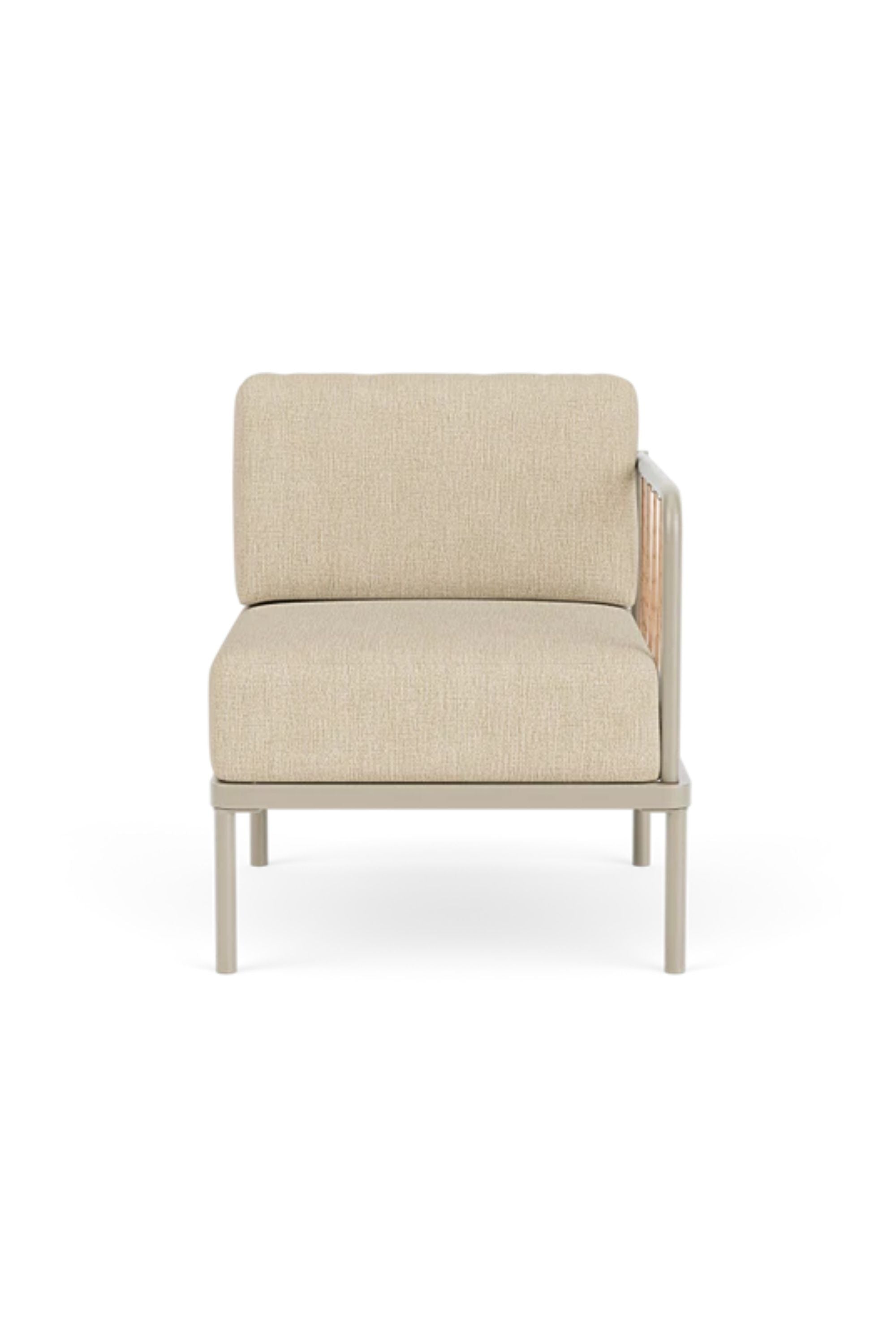 Hadley Outdoor Module 1-seater arm right Marzipan