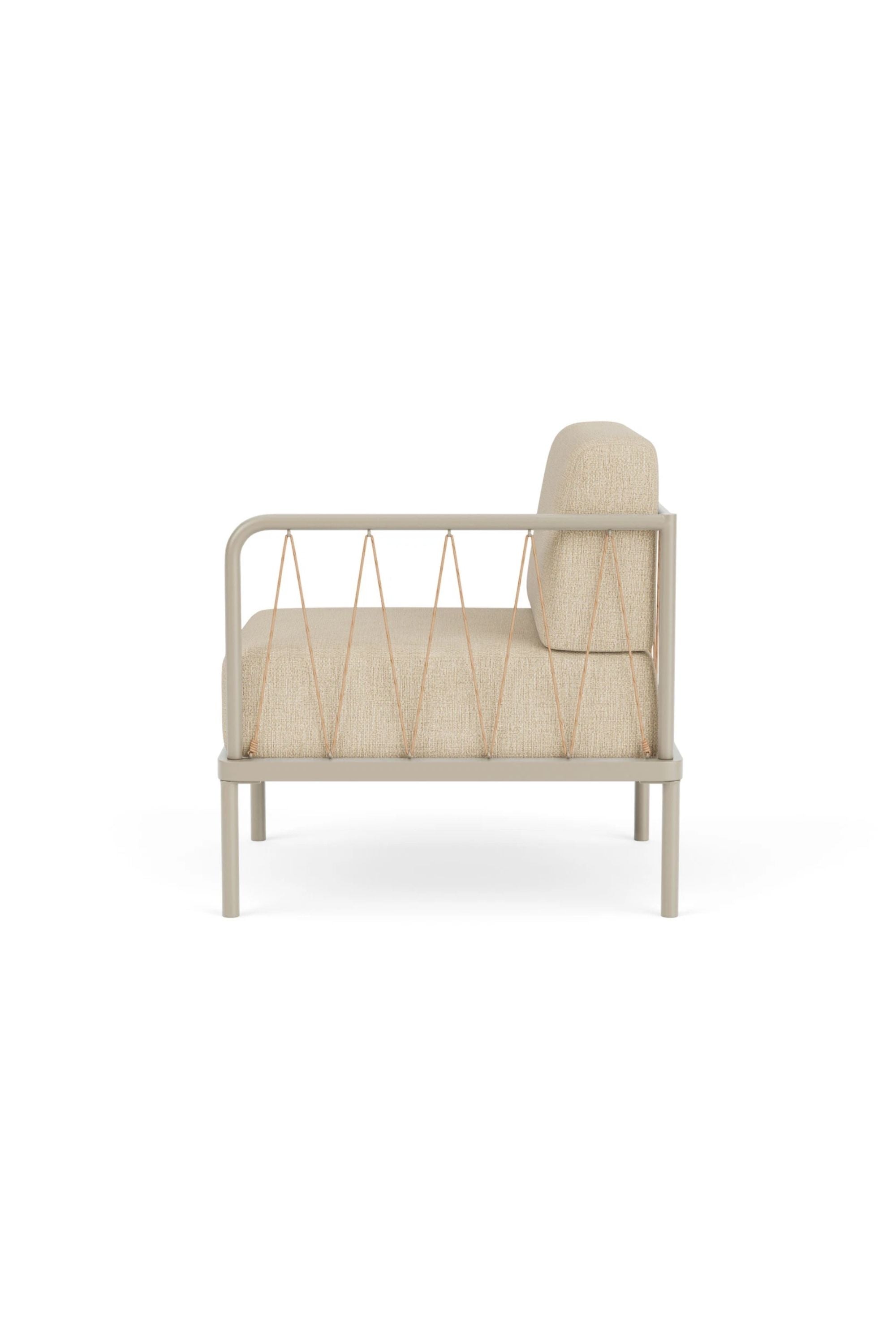 Hadley Outdoor Module 1-seater arm right Marzipan