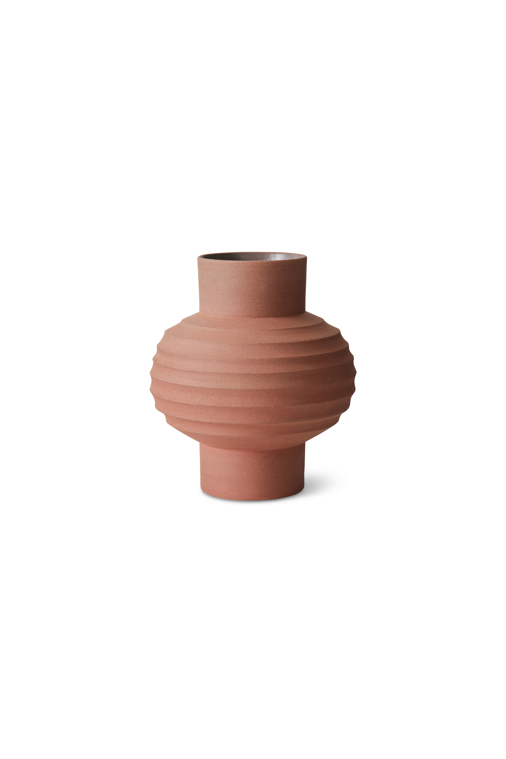 Handcarved terracotta bulb vase