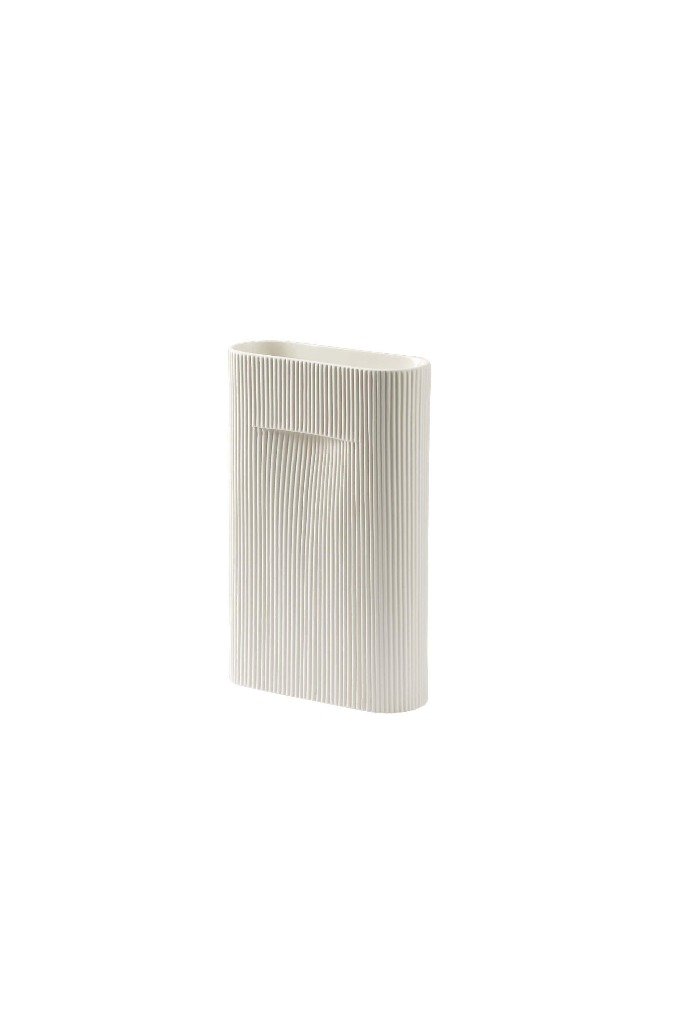 Ridge törtfehér váza 35 cm