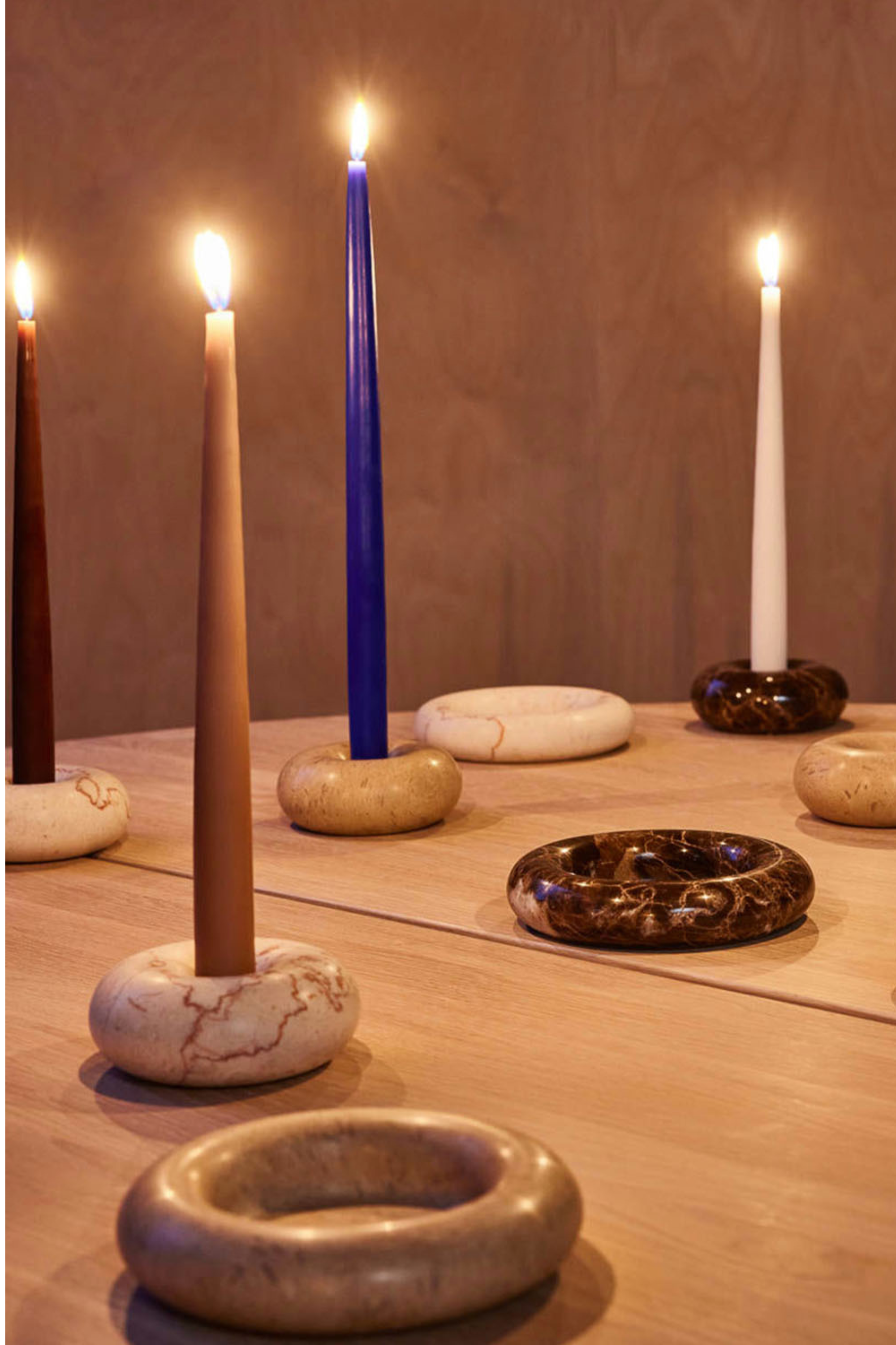 Savi Kis Márvány Mécsestartó, bézs