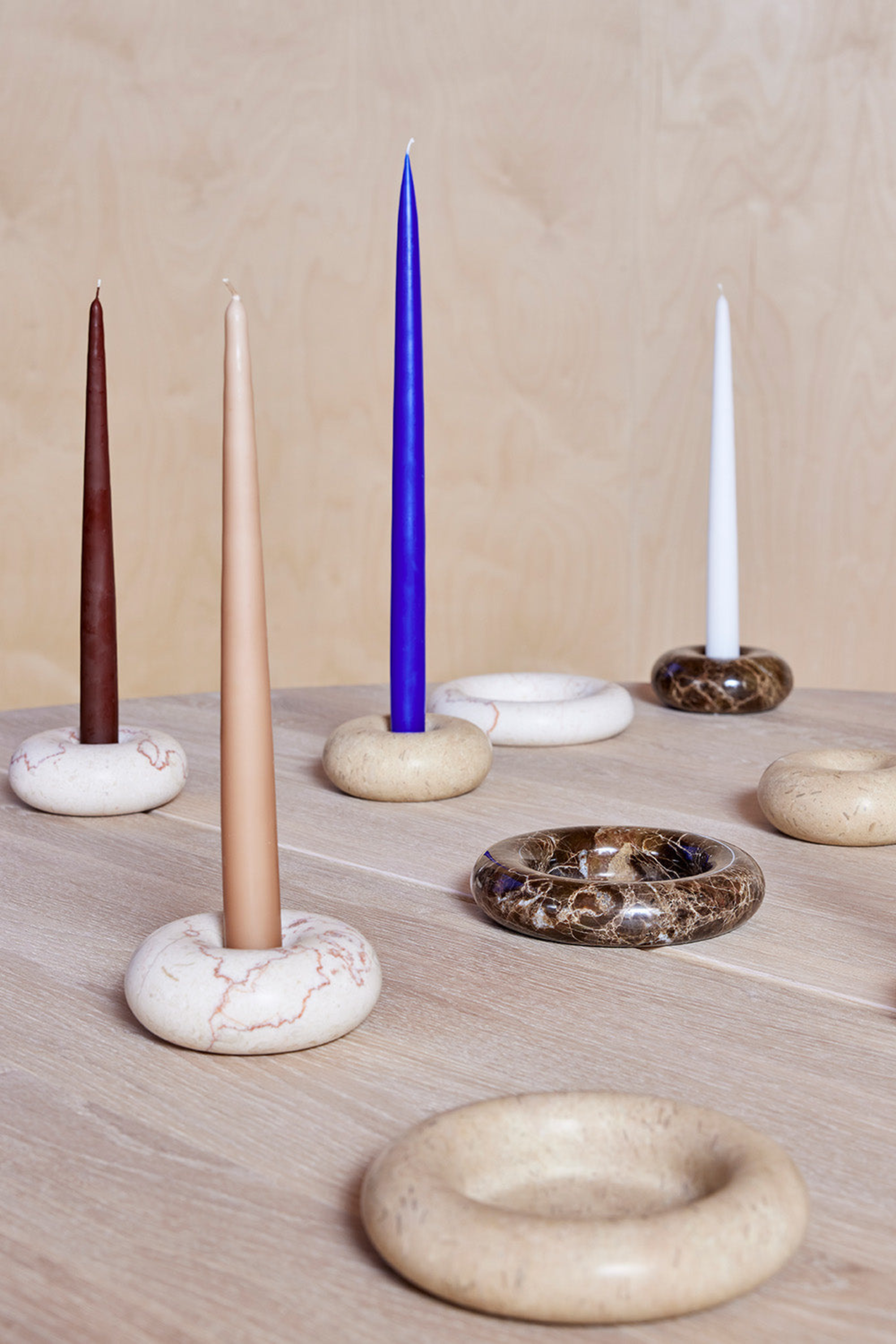 Savi márvány gyertyatartó törtfehér kicsi