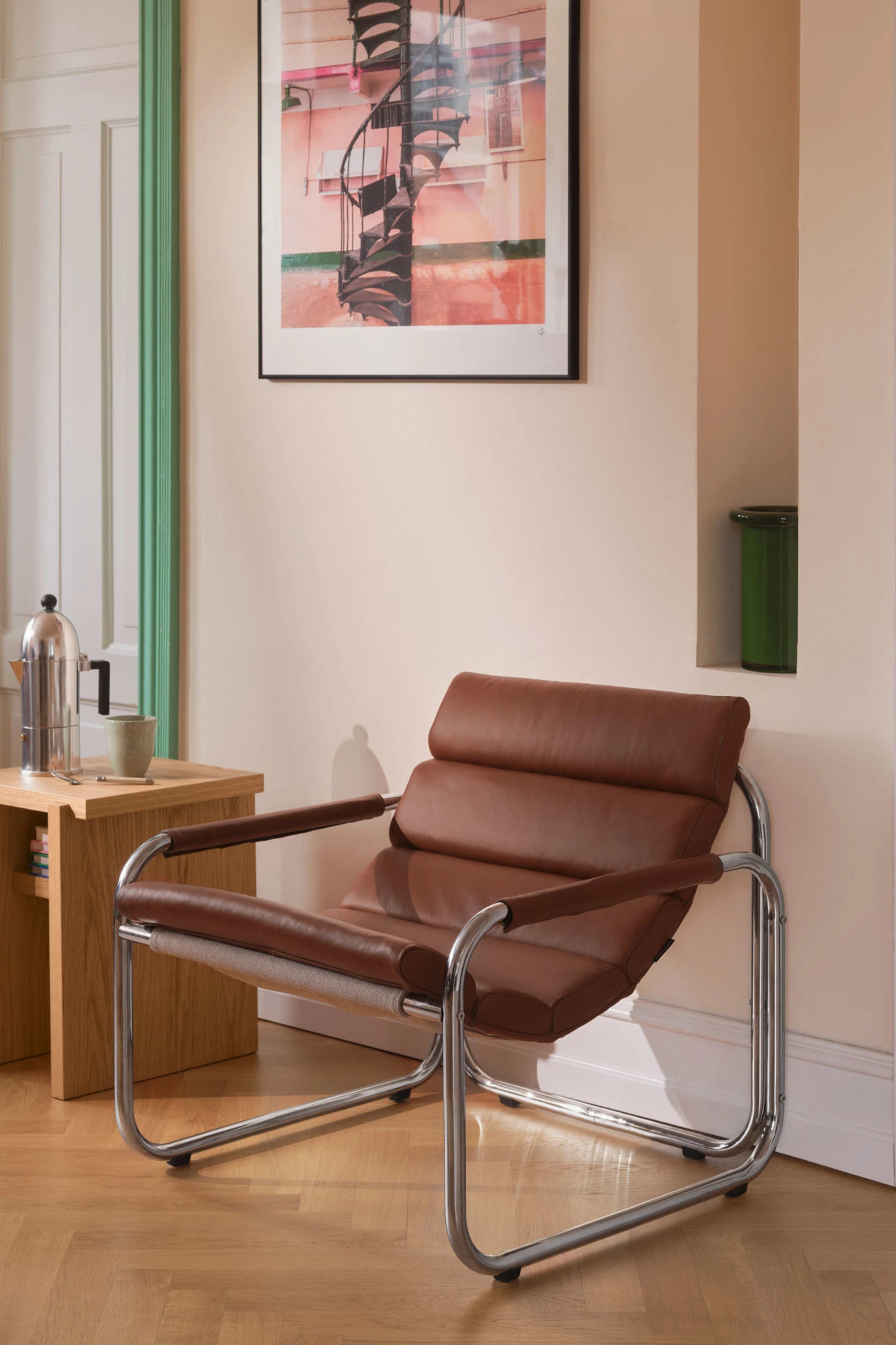Roy lounge szék, Leather Soffy Cognac
