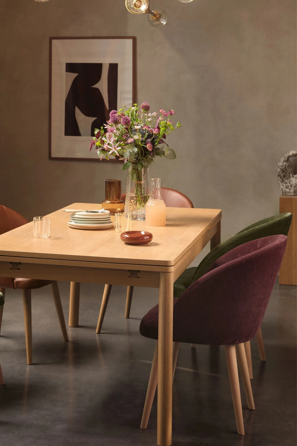 Holly Dining chair Moss Burgundy