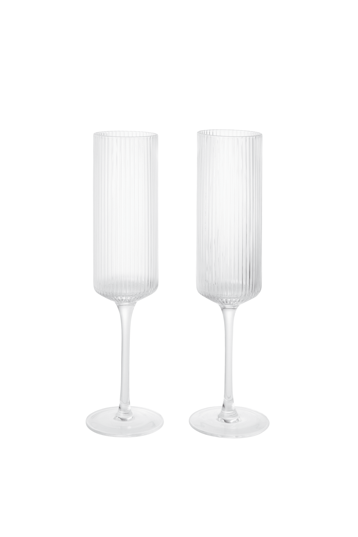 Ripple Champagne Flutes set of 2 clear