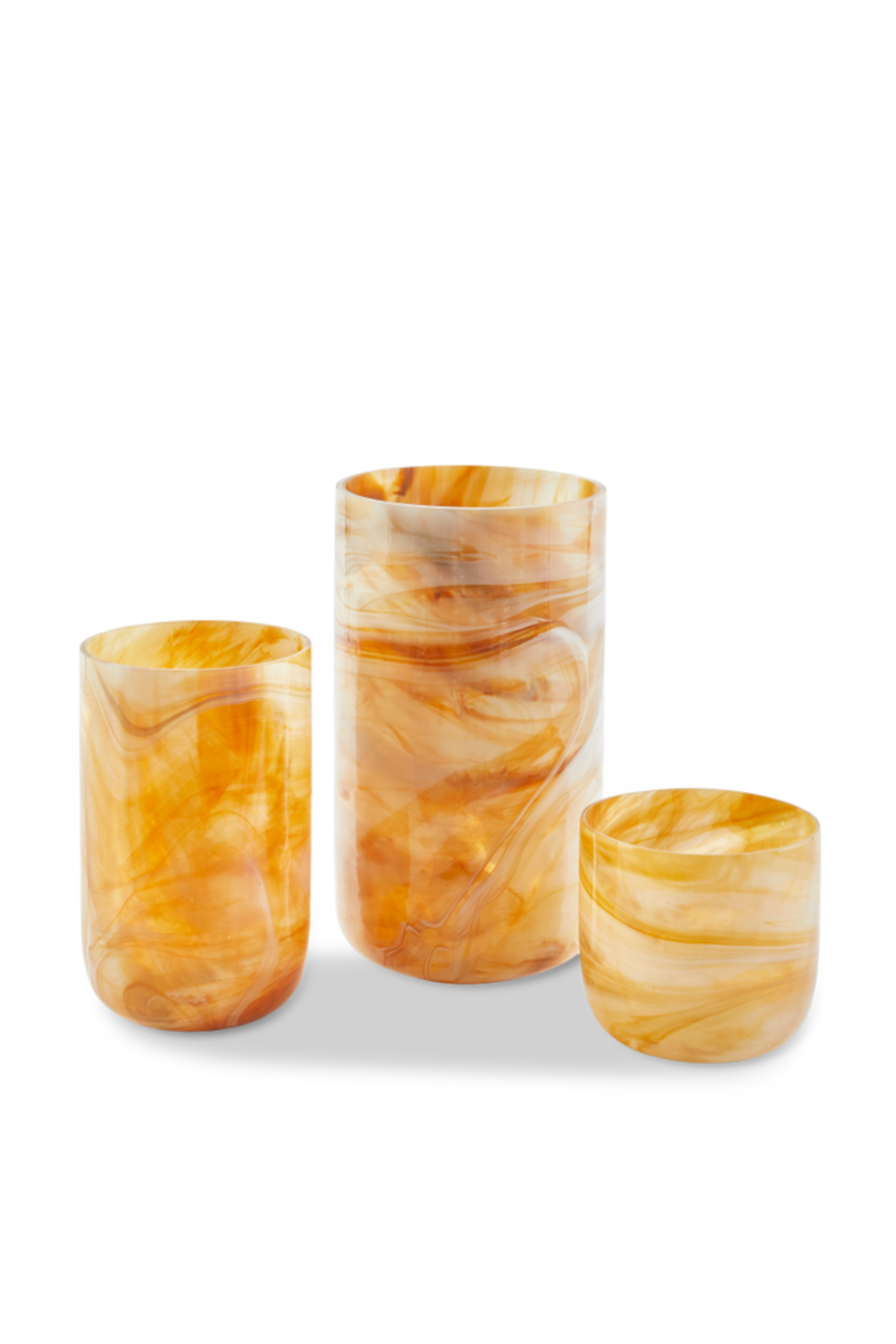 Marbled Glass bézs váza, közepes
