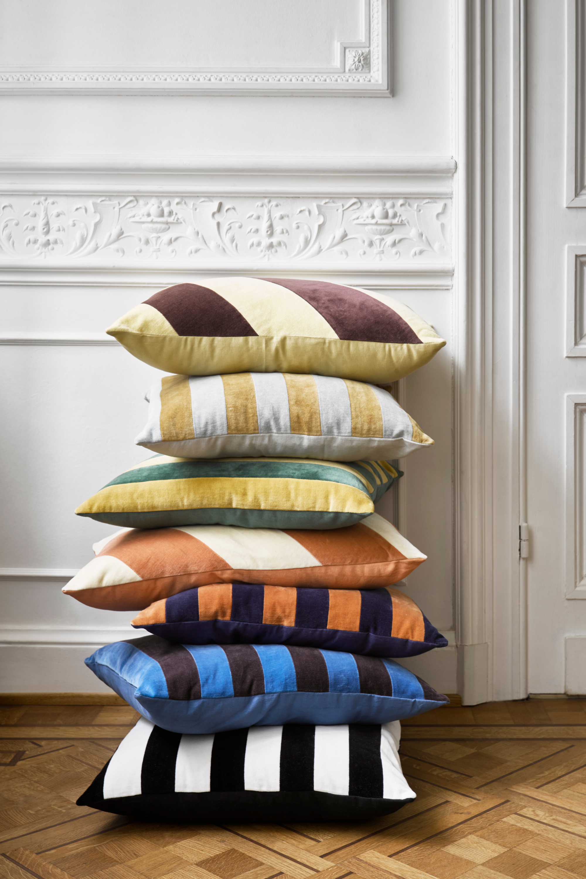 Striped Velvet Cushion