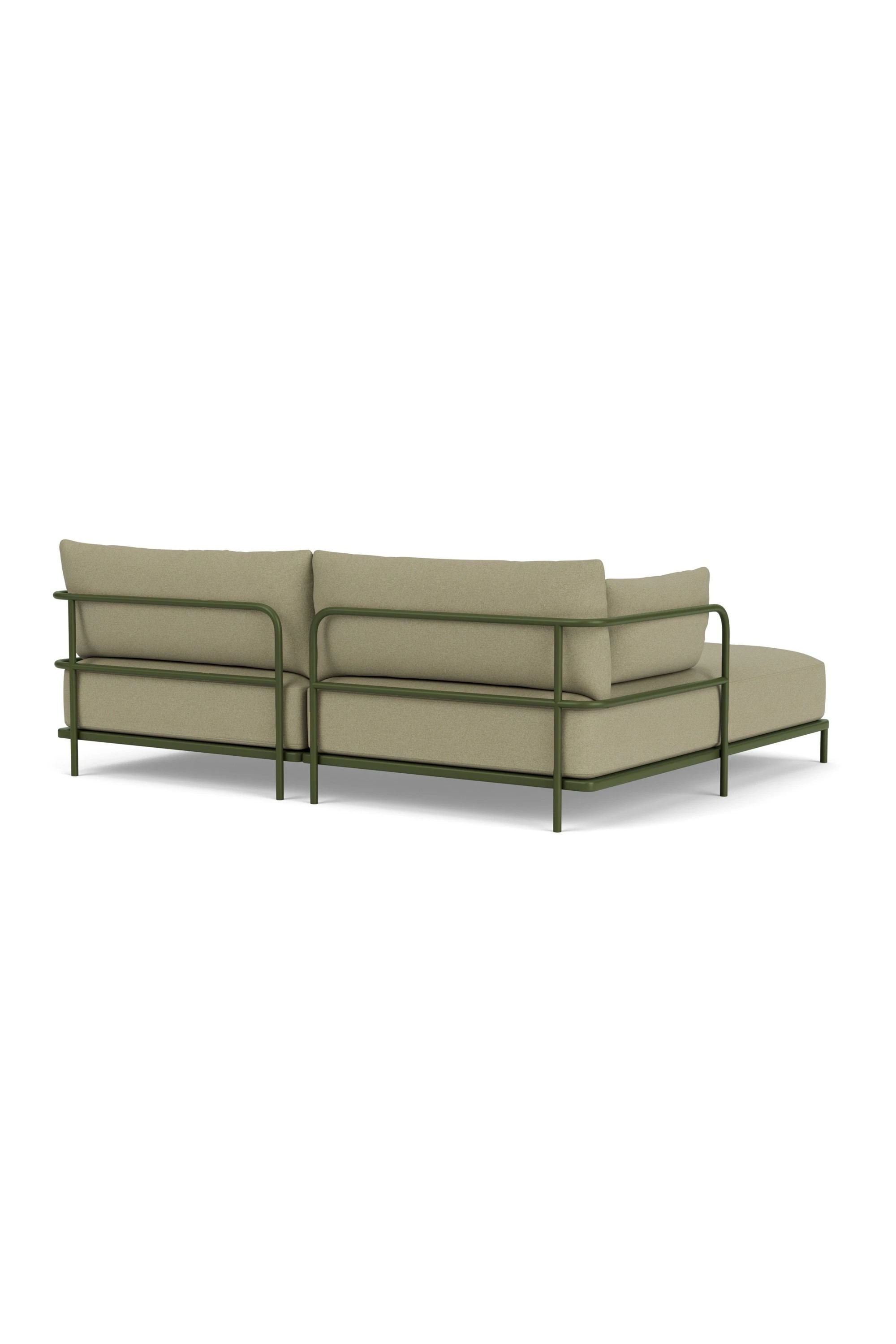 Vincent Outdoor 3-seater chaise left modular sofa Clary Sage Green