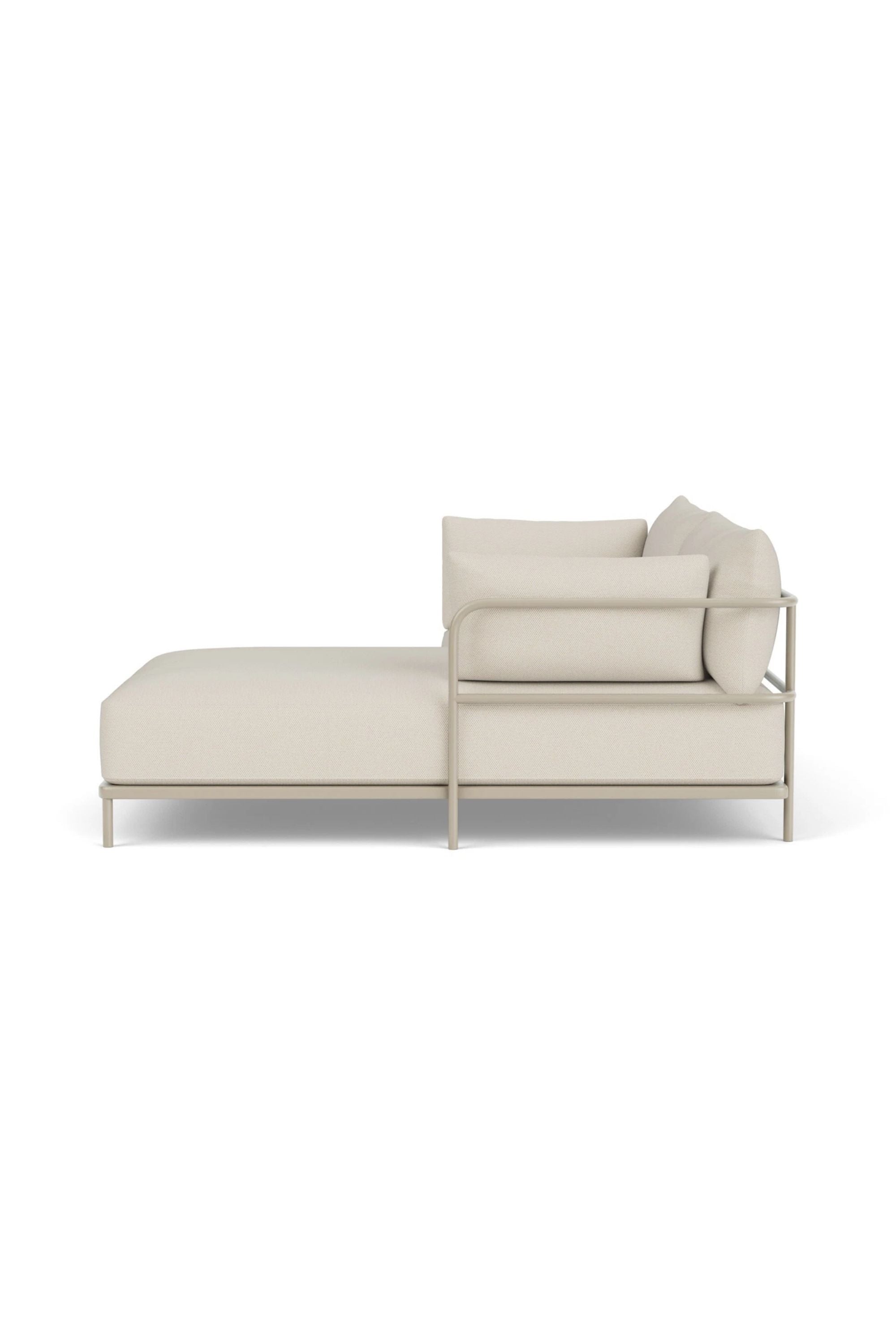 Vincent Outdoor 3-seater chaise right modular sofa Sandshell