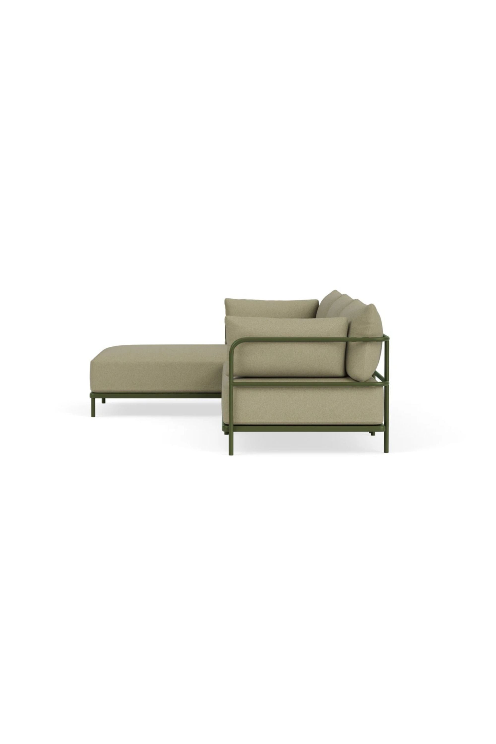 Vincent Outdoor 4-seater chaise left modular sofa Clary Sage Green