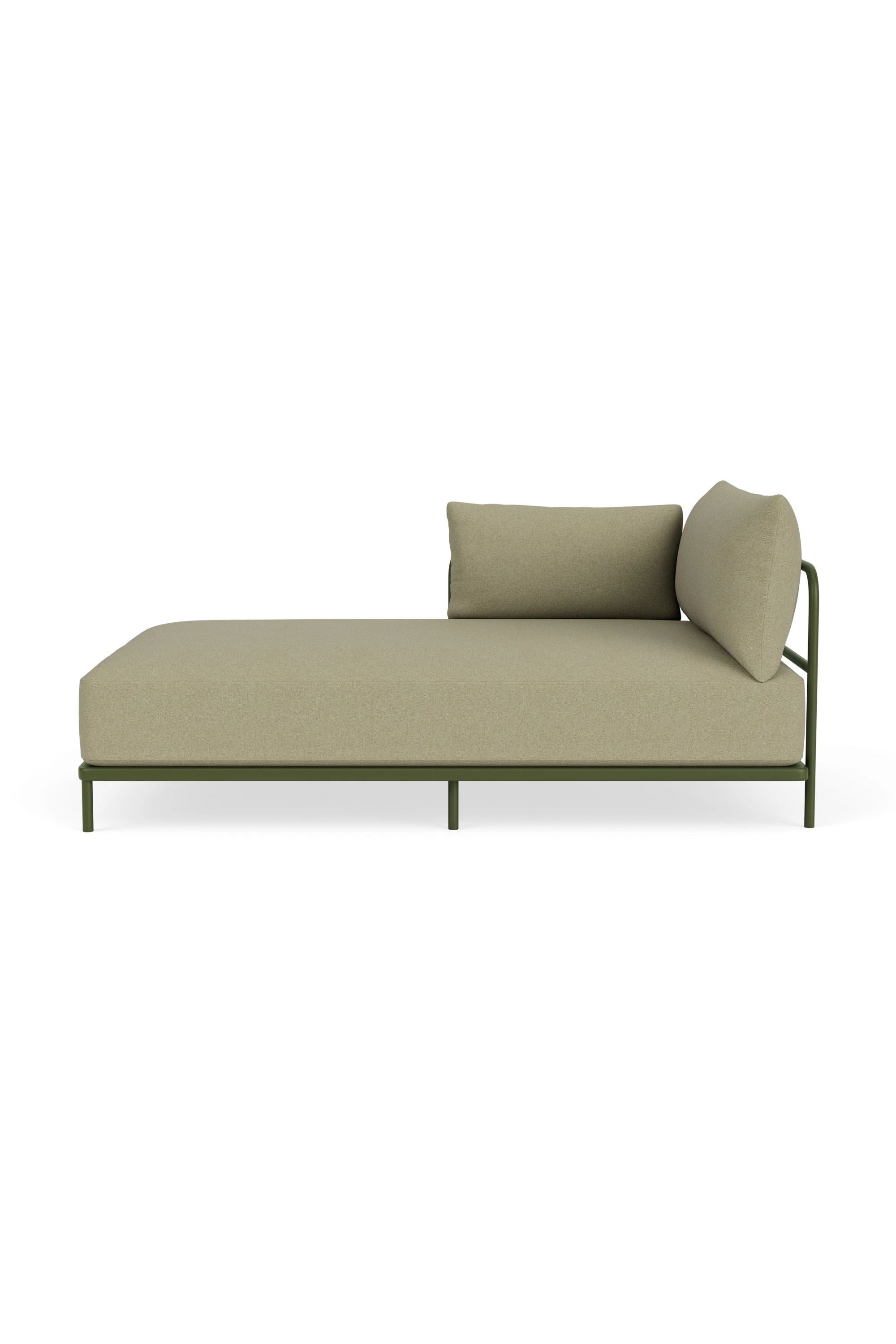 Vincent Outdoor Chaise longue arm left Clary Sage Green
