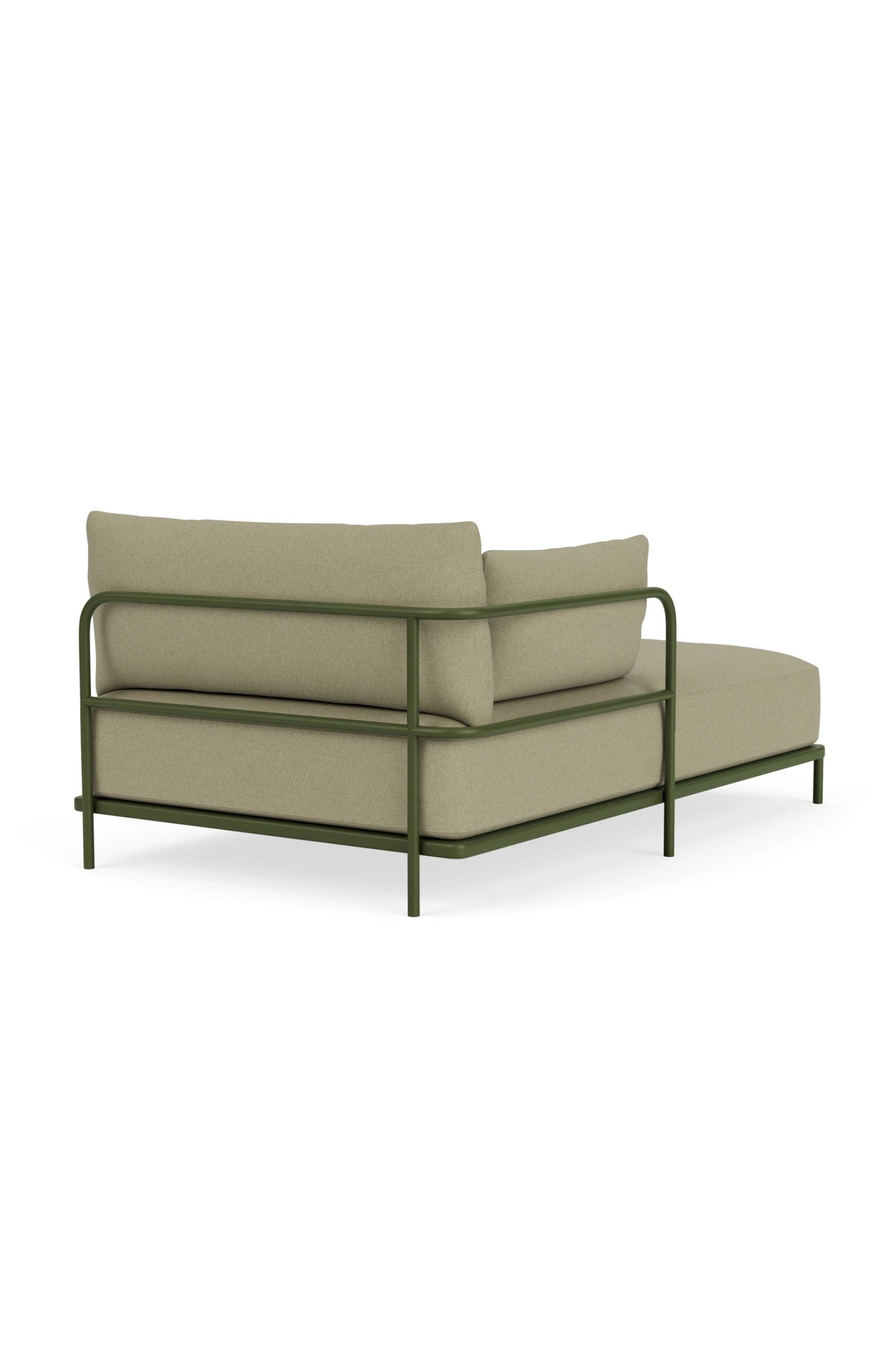 Vincent Outdoor Chaise longue arm left Clary Sage Green