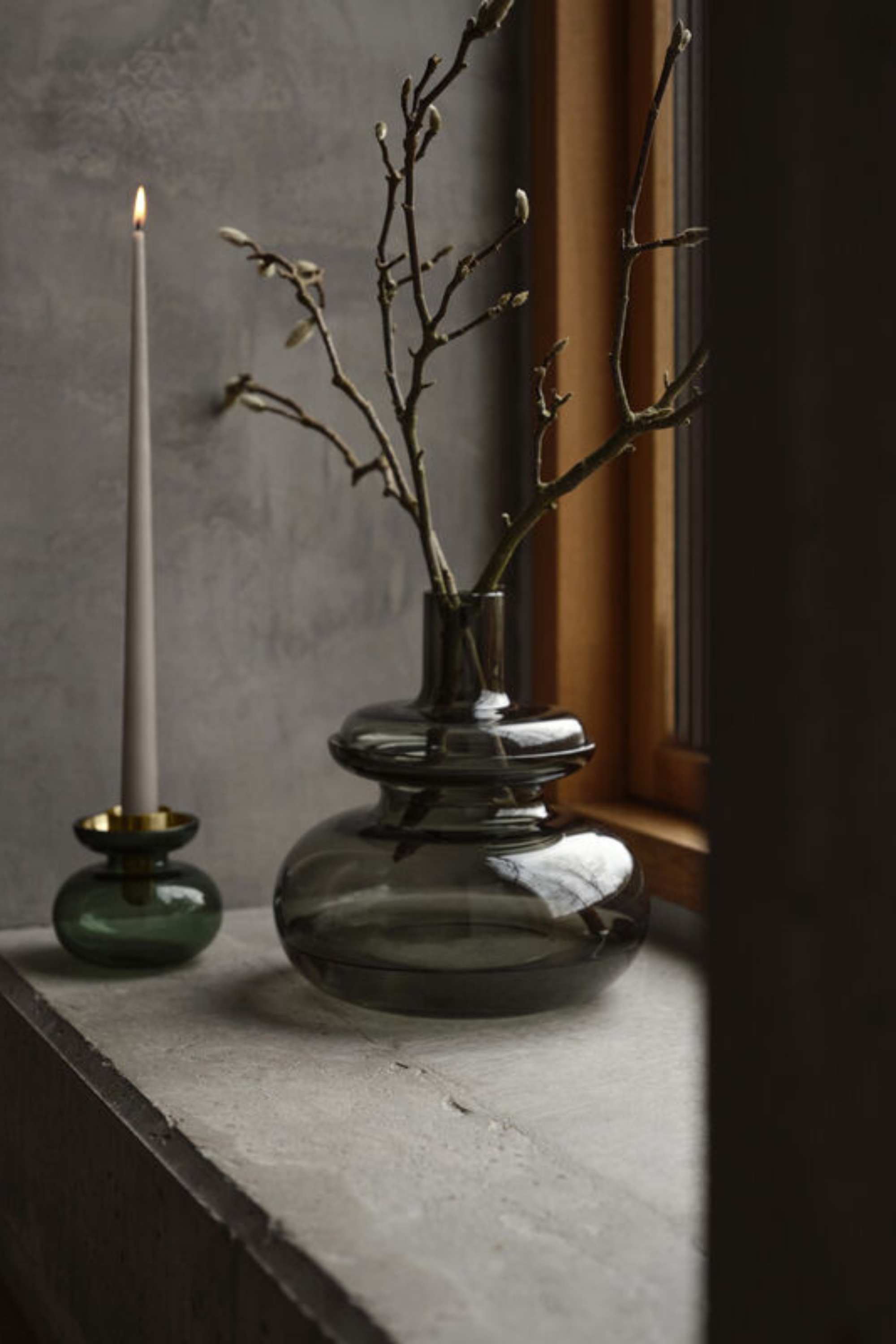 Inu Váza Füstszürke 23x25 cm