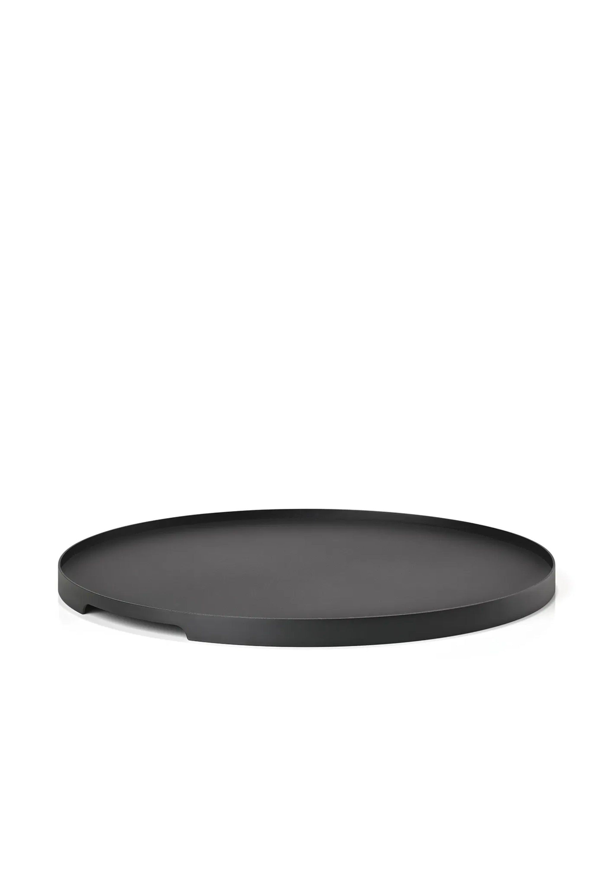 Singles black round tray