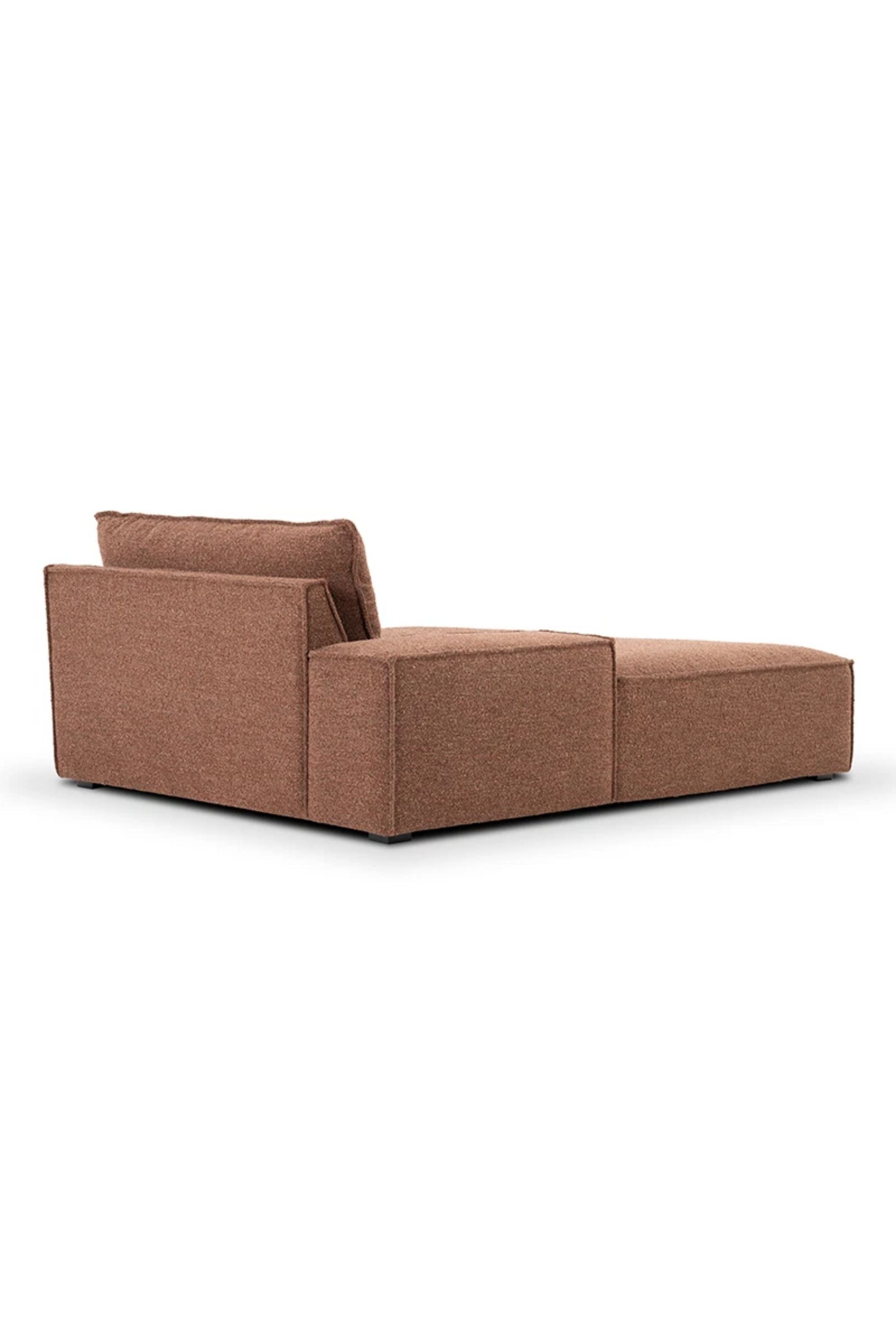 Daphne Sofa Module Left Chaise Longue Pebble Rust