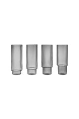 Ripple Long Drink Glasses Smoked Grey