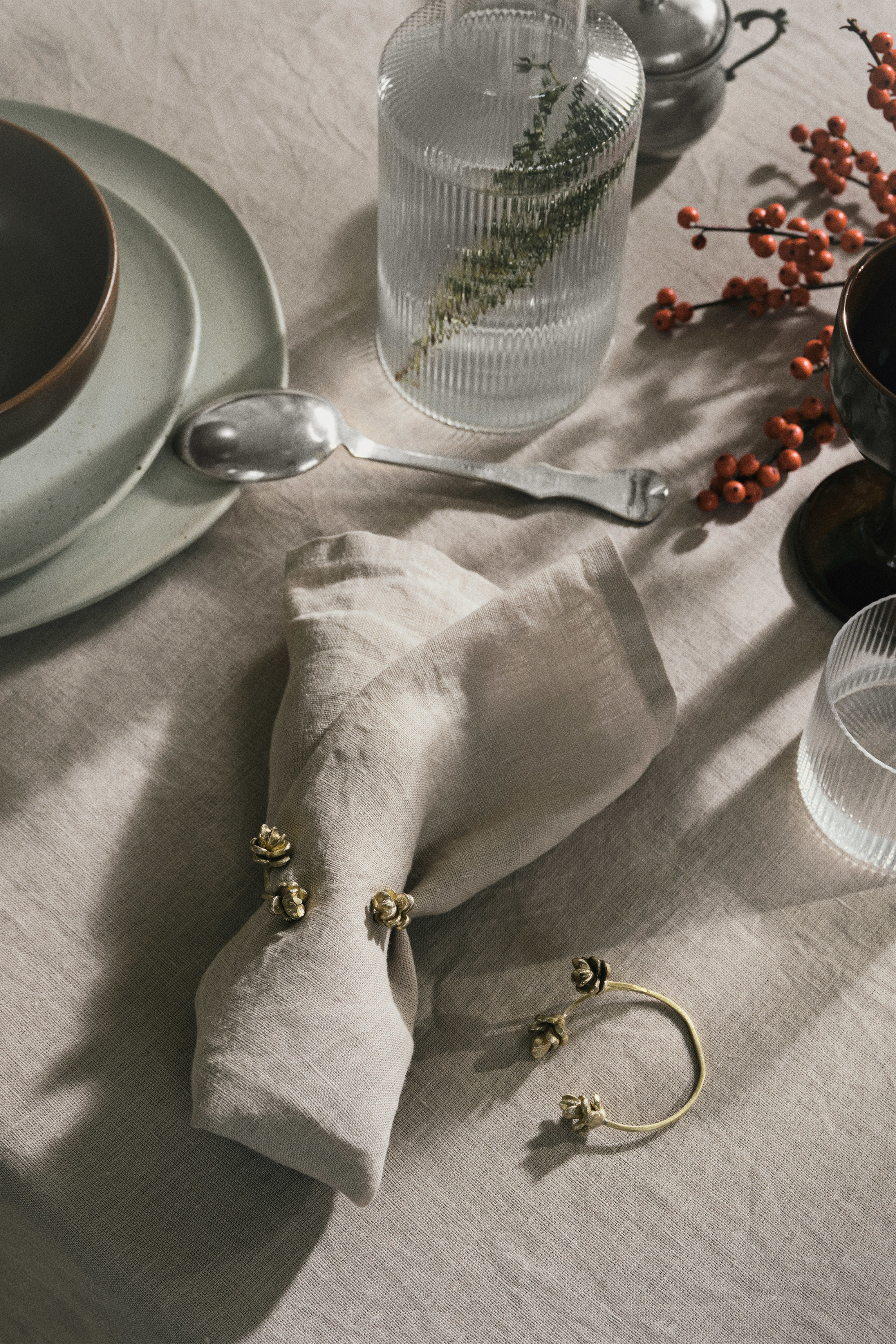 Forest szalvétagyűrű készlet 4 db sárgaréz