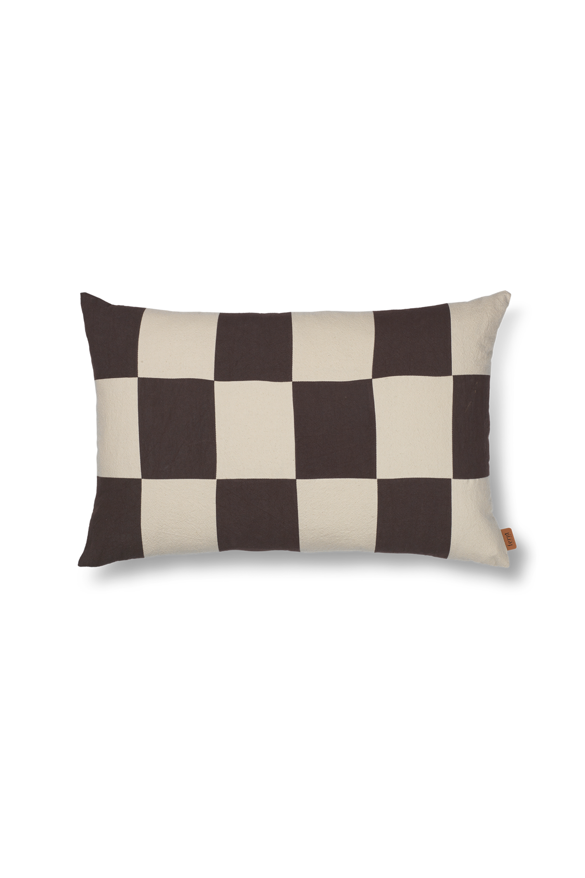 Fold patchwork párna kávészínű