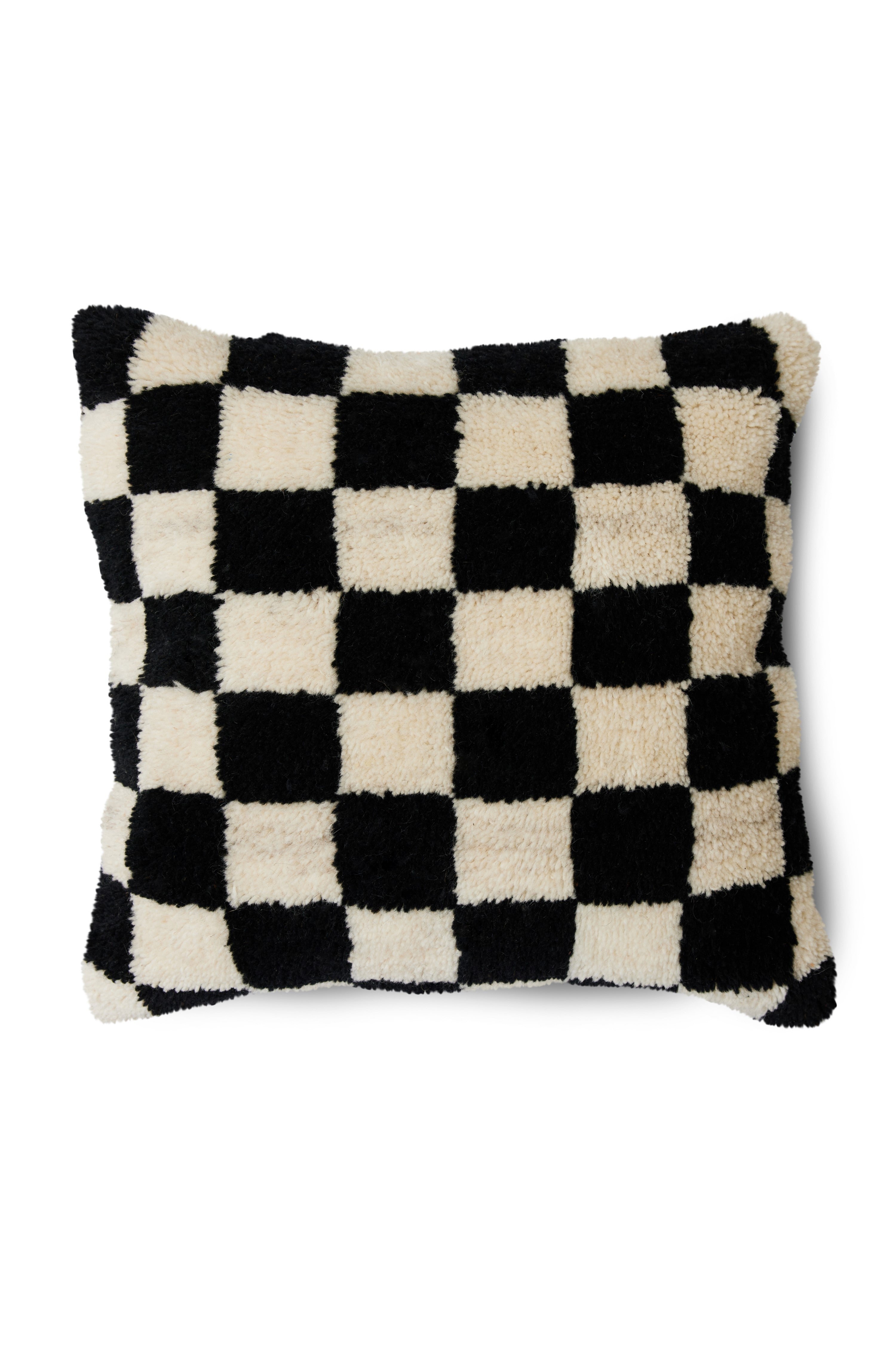 Woolen Cushion Black and White