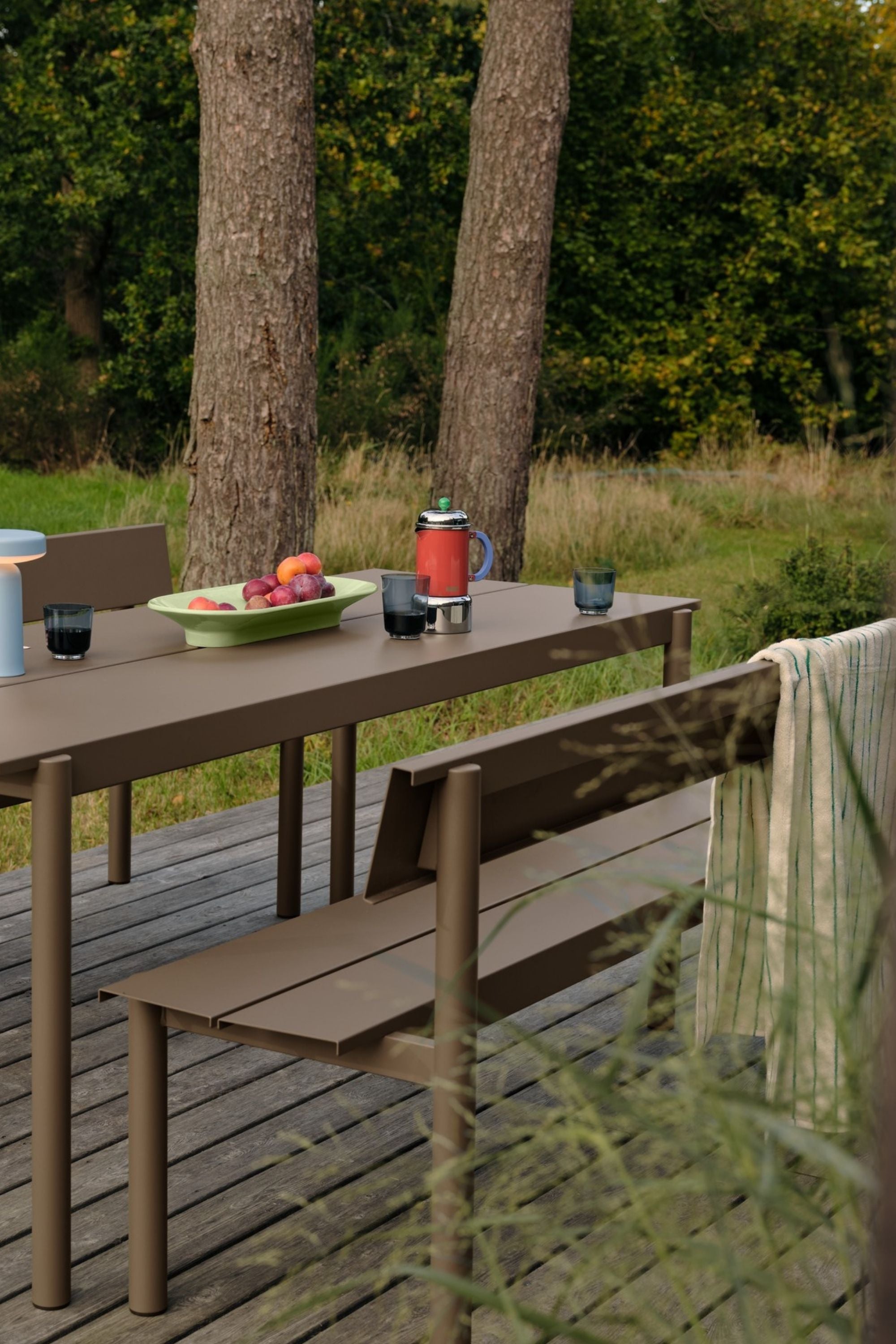 Linear Steel Bench Taupe