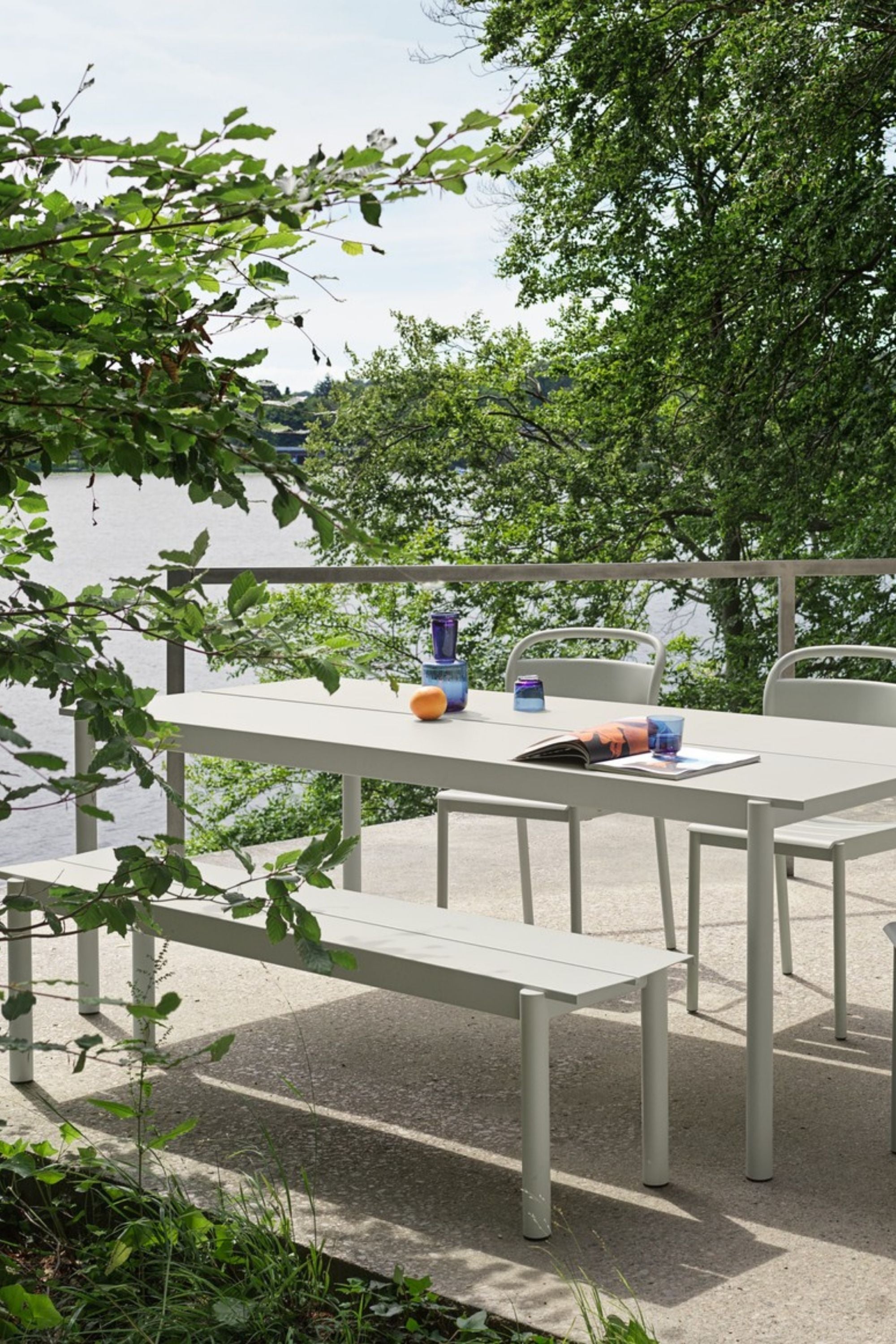 Linear Steel Bench Taupe