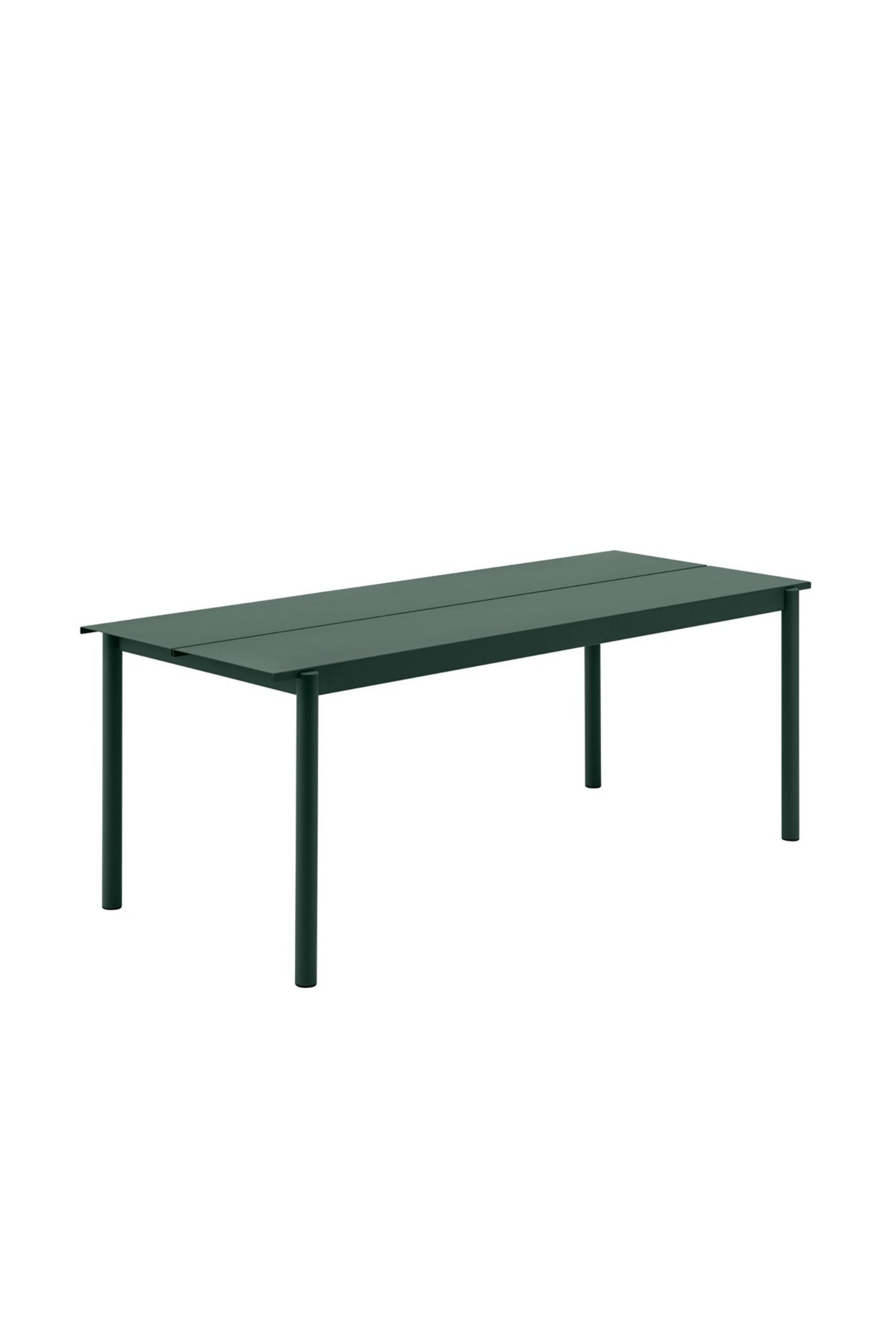 Linear Steel Table Dark Green