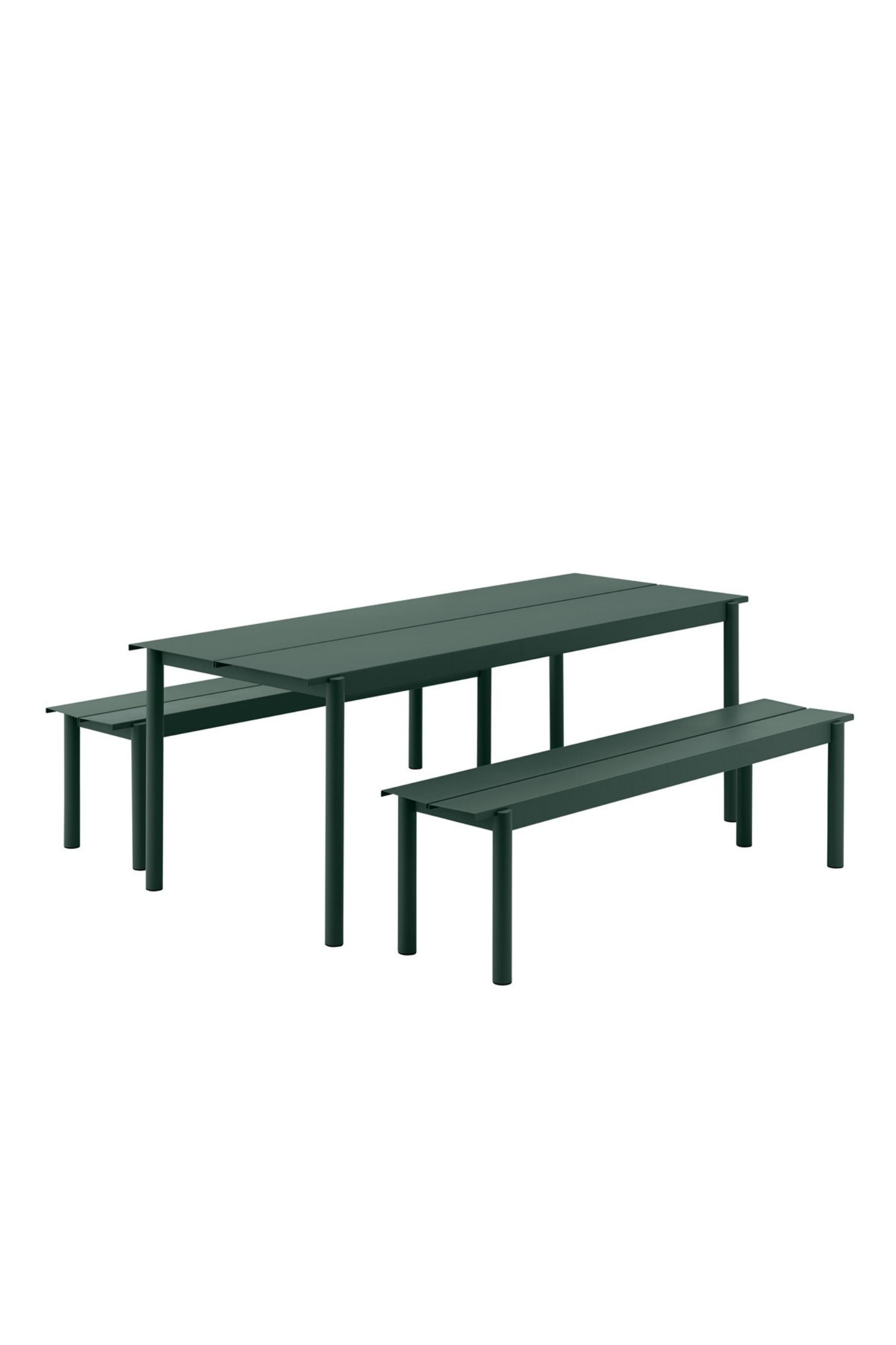 Linear Steel Table Dark Green