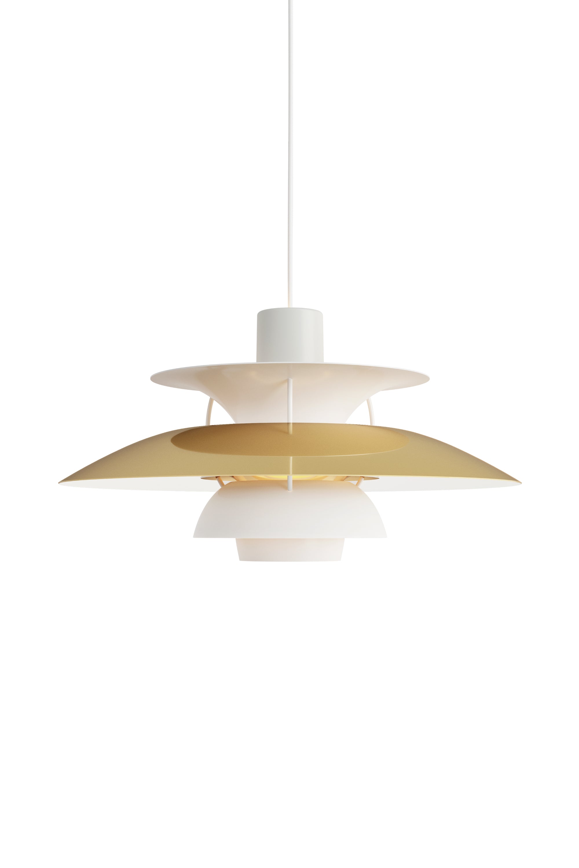 PH 5 Matt White/Brass Pendant