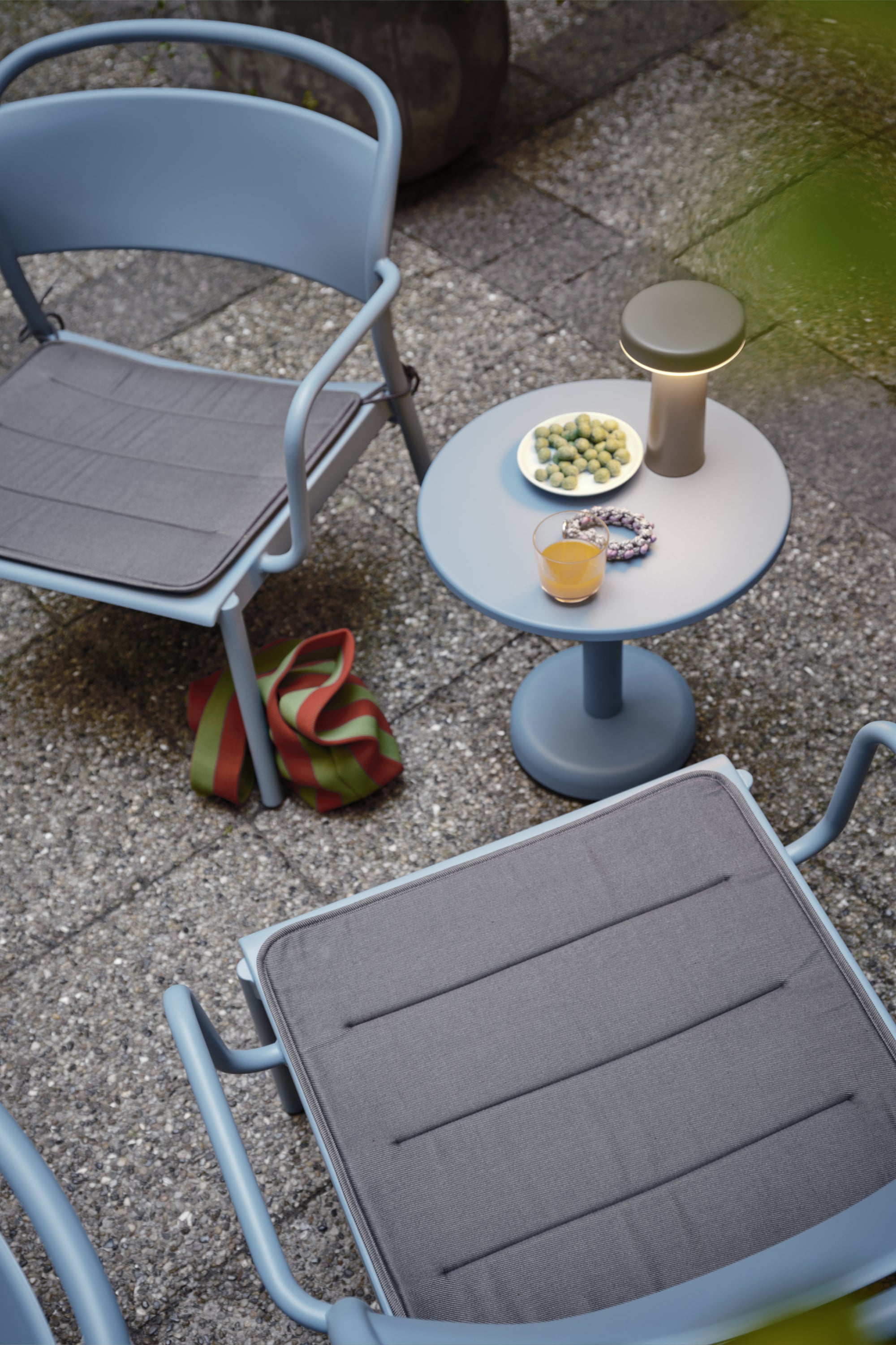 Linear Steel Coffee Table Pale Blue