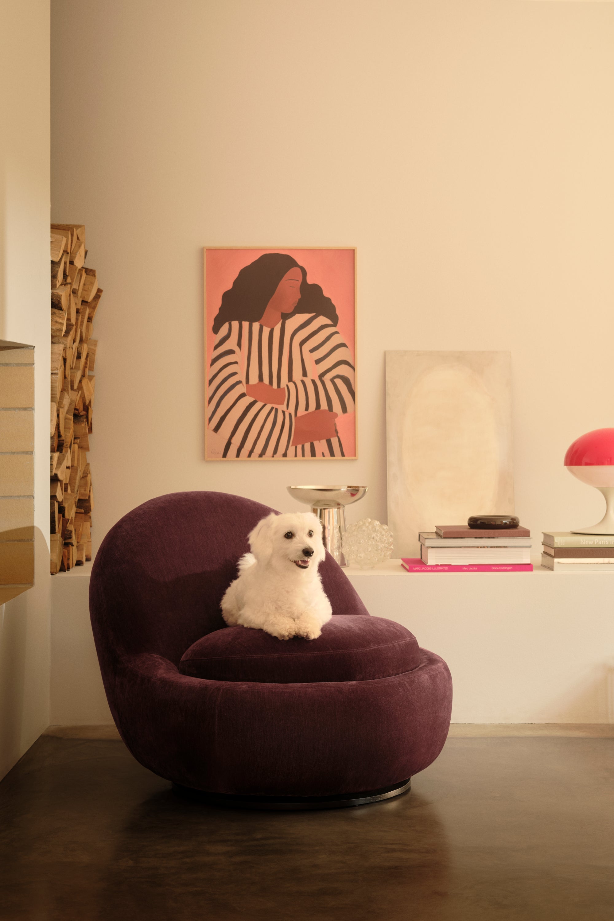 Babette Moss Burgundy forgó fotel
