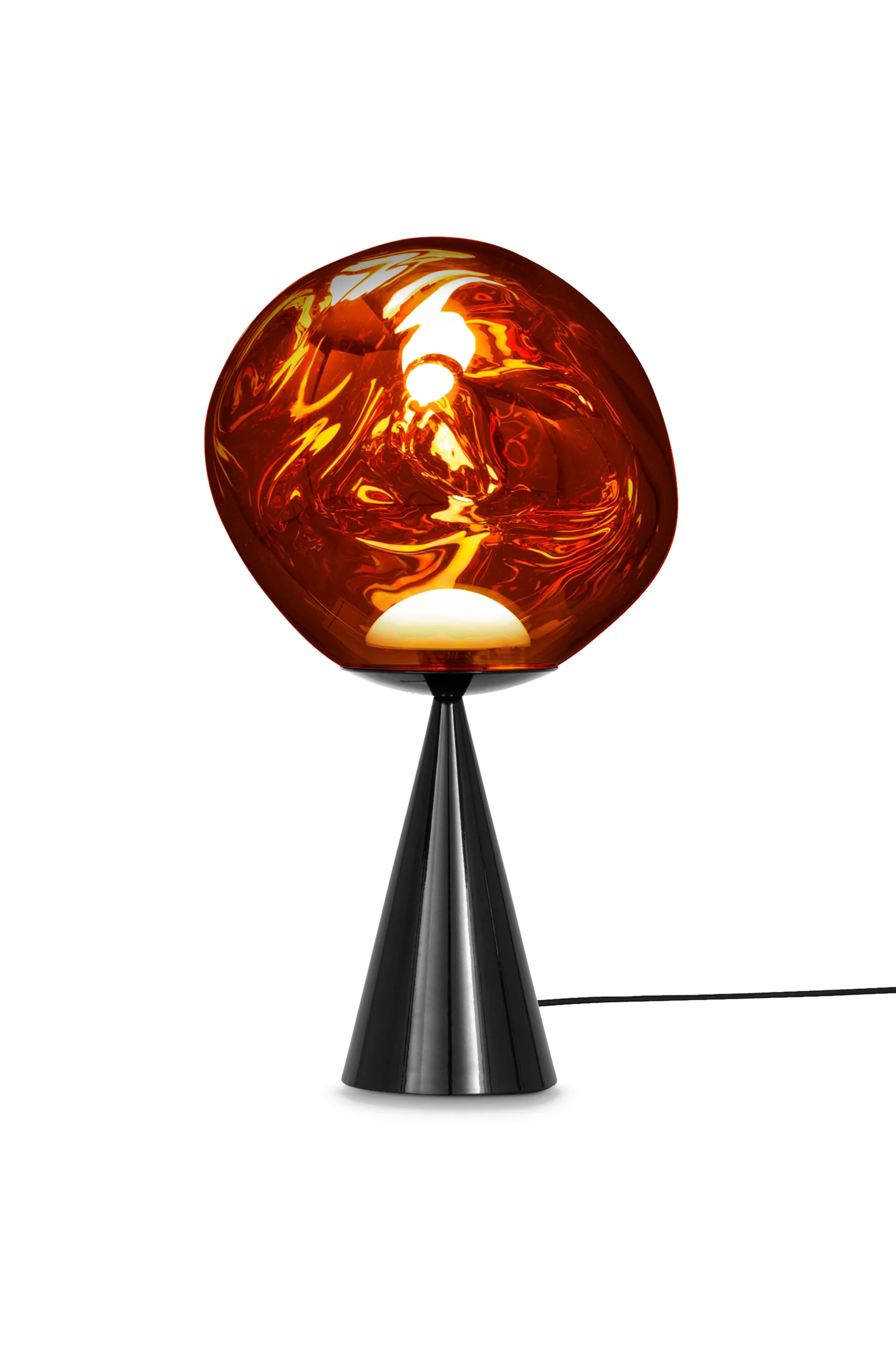 Melt Cone Fat Table Lamp Black and Copper