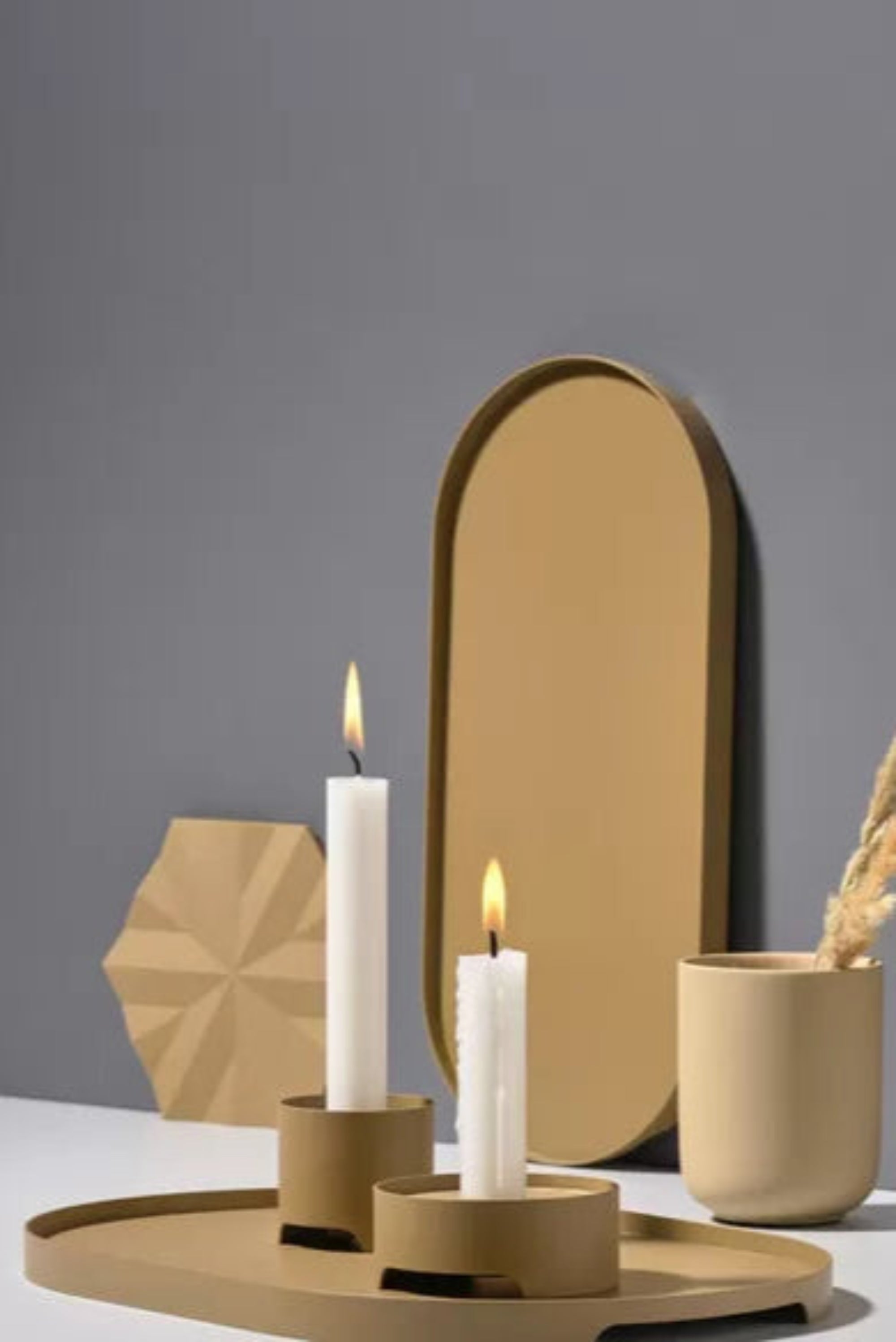 Singles khaki oval tray small