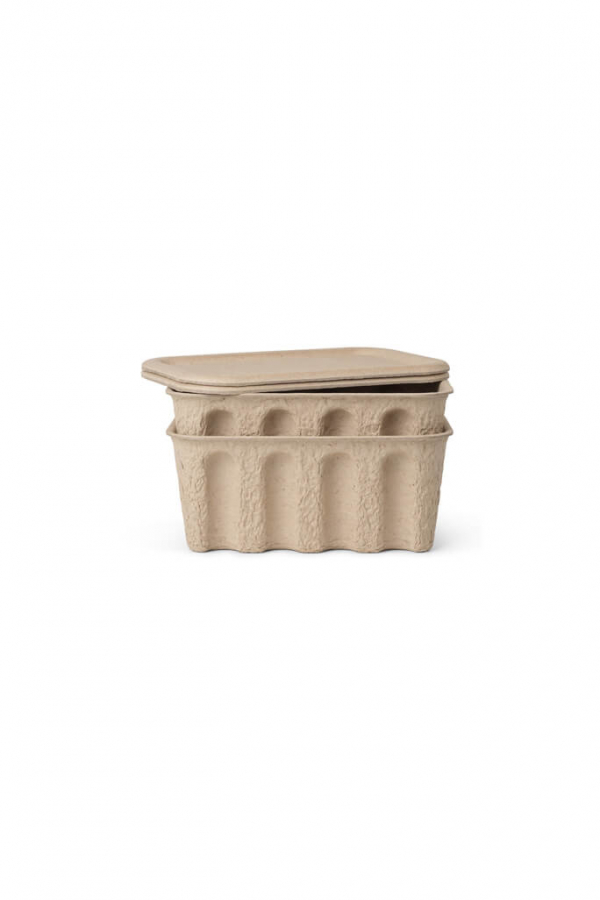ferm LIVING | Paper Pulp barna kicsi doboz szett (2 db) | Paper Pulp Box - Set of 2 Brown | Home of Solinfo