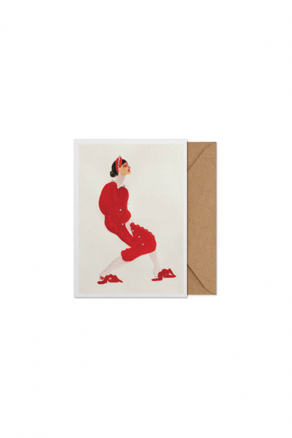 Paper Collective | Red With Pearls képeslap | Red With Pearls art card | Home of Solinfo