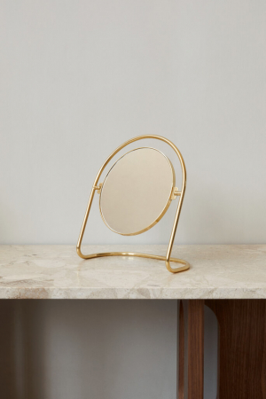 Menu | Nimbus sárgaréz asztali tükör | Nimbus polished brass table mirror | Home of Solinfo