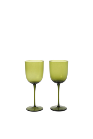 ferm living | Host fehérborospoharak - 2 darabos készlet | Host White Wine Glasses - Set of 2 - Moss Green | Home of Solinfo