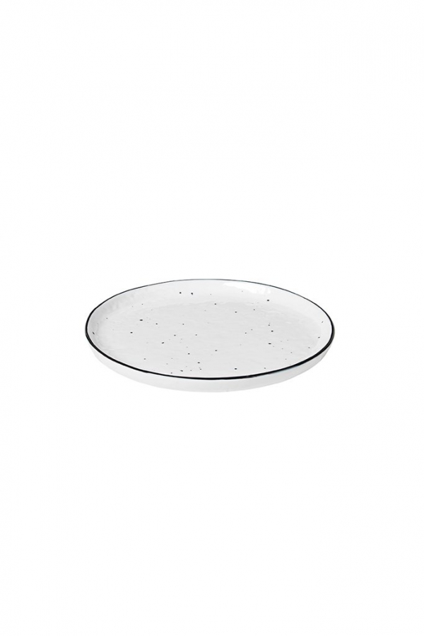 Broste fehér porcelán desszertes tányér, minimal design white porcelain dessert plate