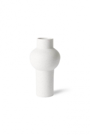 HKliving | Fehér agyag váza, kerek | Speckled clay vase round | Solinfo Shop