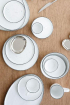 Broste fehér porcelán étkészlet, teríték, minimal design white porcelain tableware